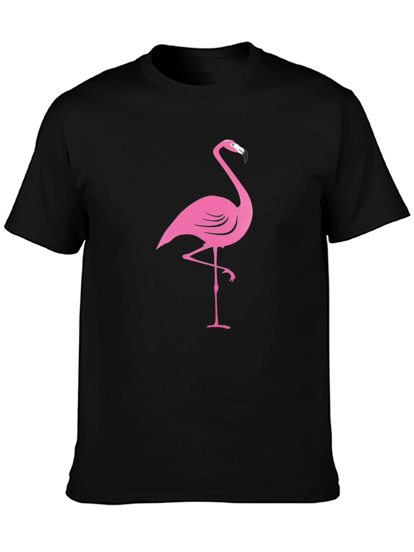 Black Pink Flamingo Black T-Shirt view 3