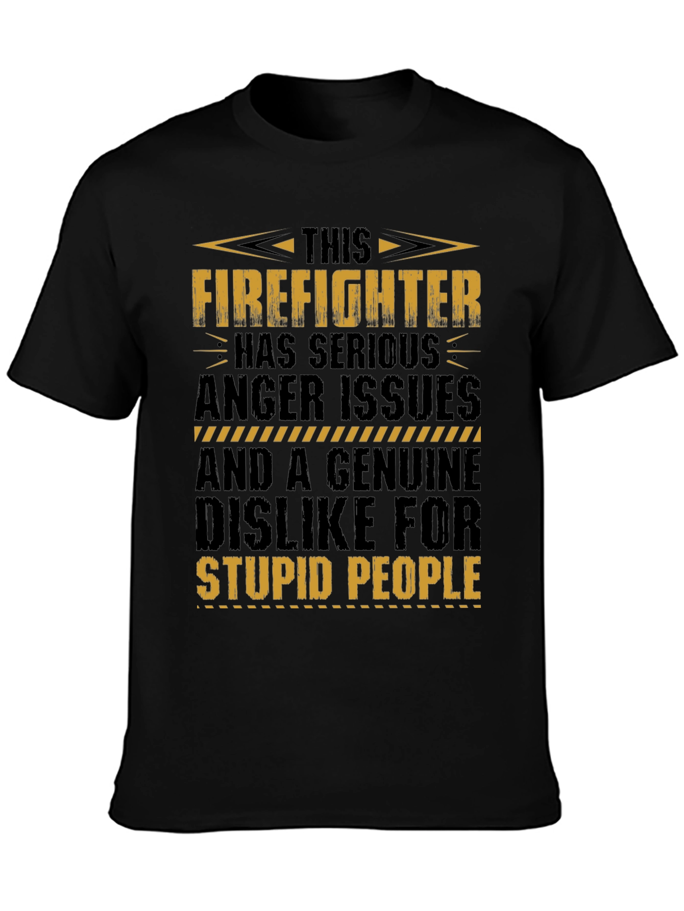 Black Firefighter Anger Issues Graphic Tee view 3