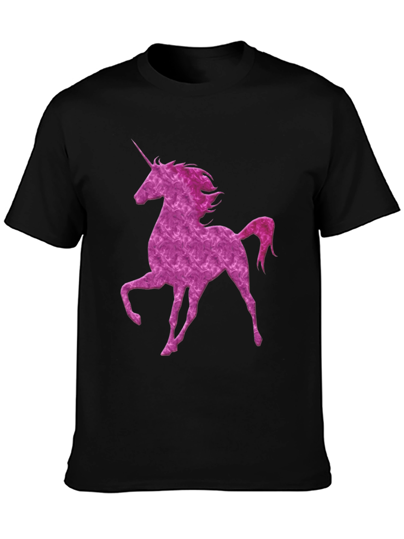 Black Unicorn Graphic Print Crew Neck Men's T-Shirt view 3