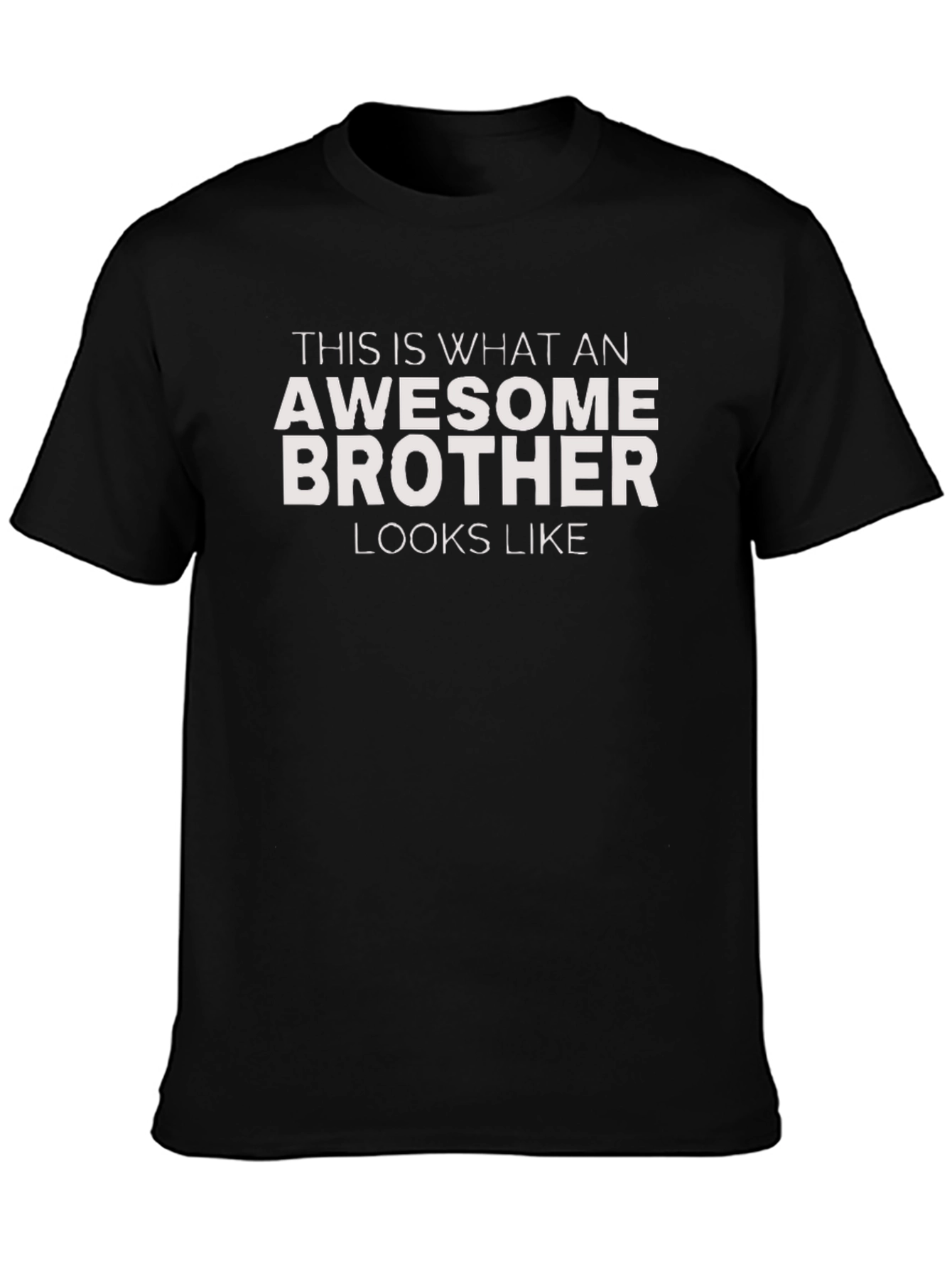 Black Awesome Brother Graphic T-Shirt - Black Crew Neck Tee view 3