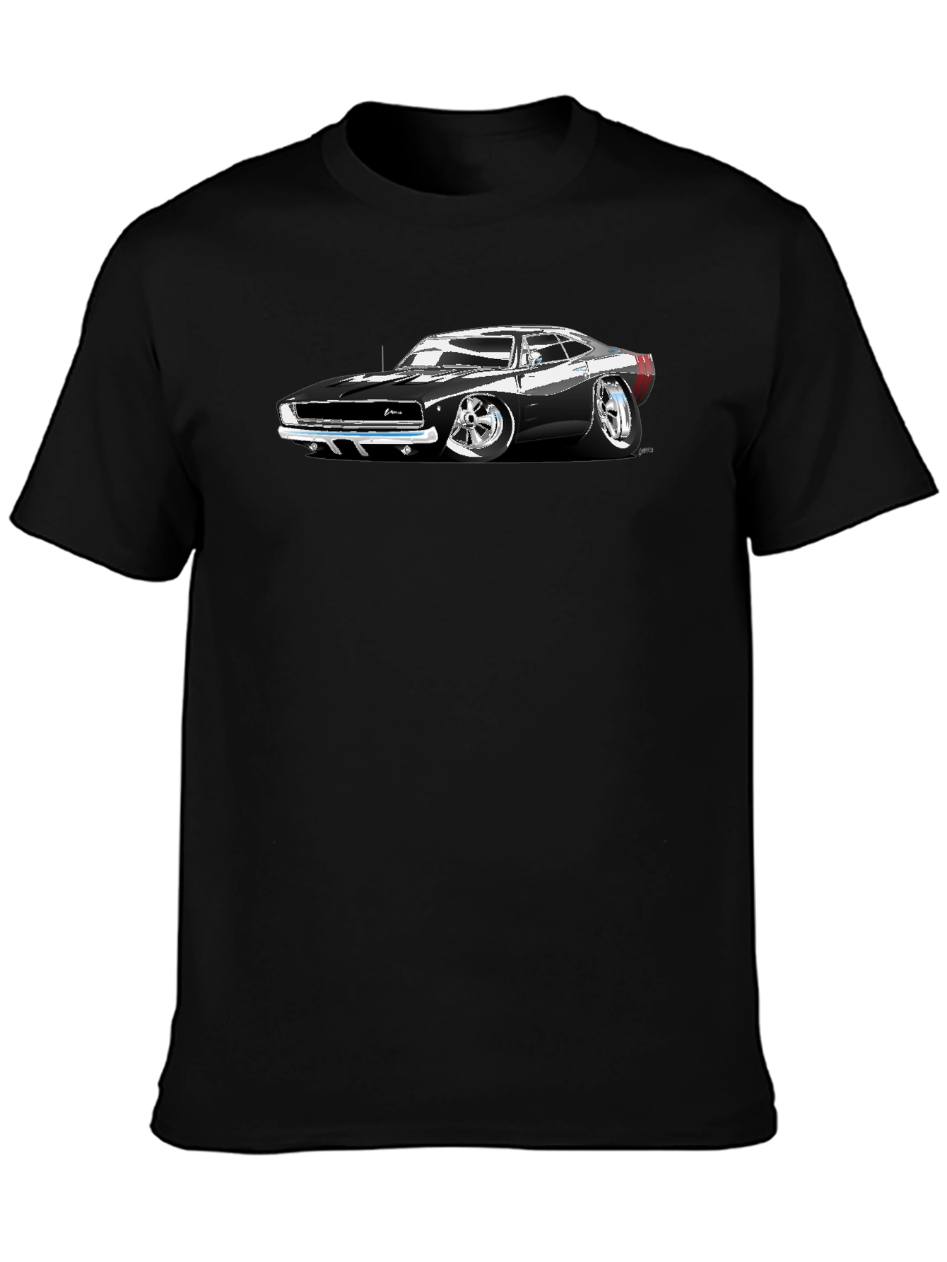 Black Classic Car Graphic T-Shirt - Black view 3