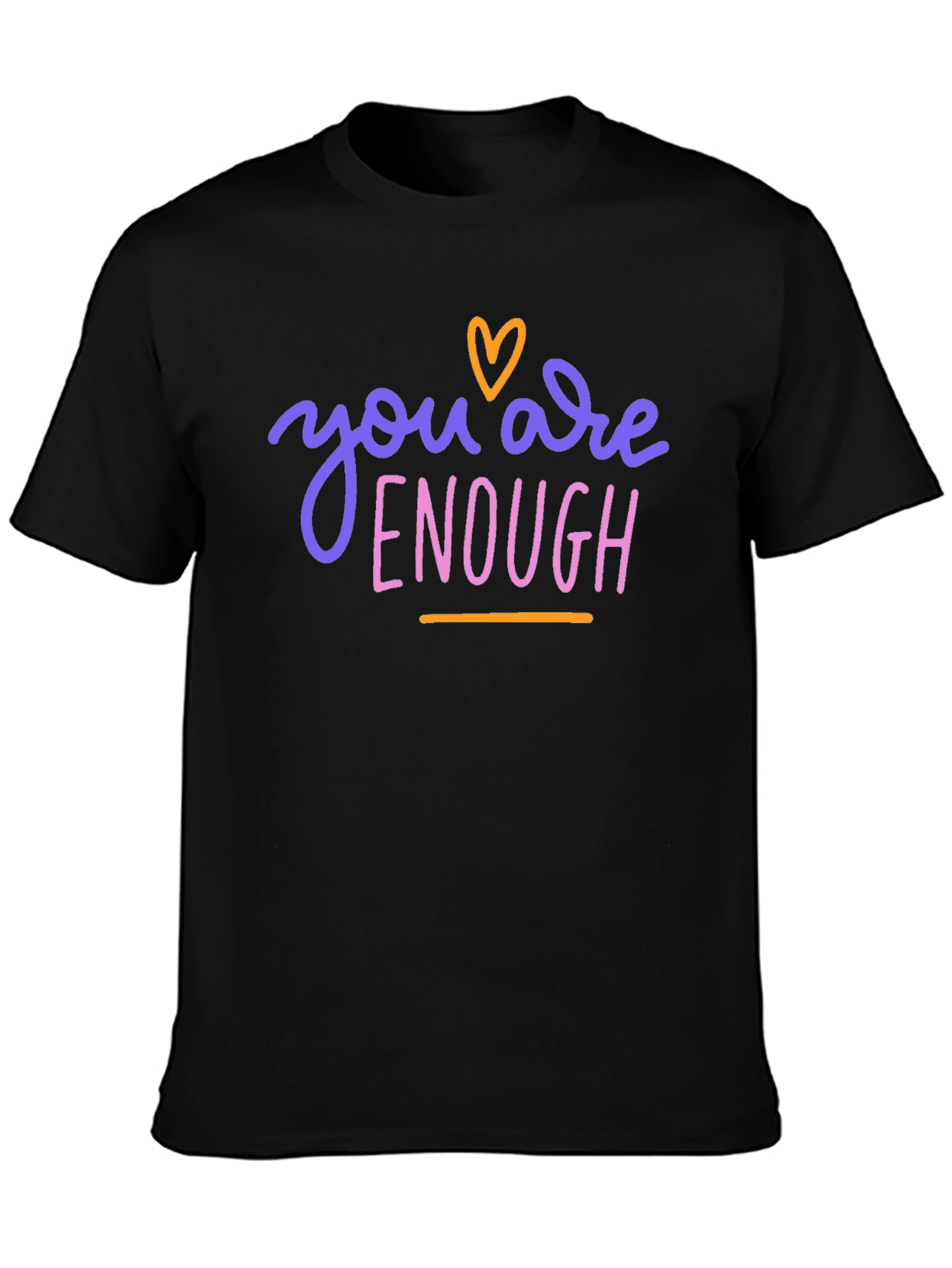 Black You Are Enough Graphic Tee - Black view 3