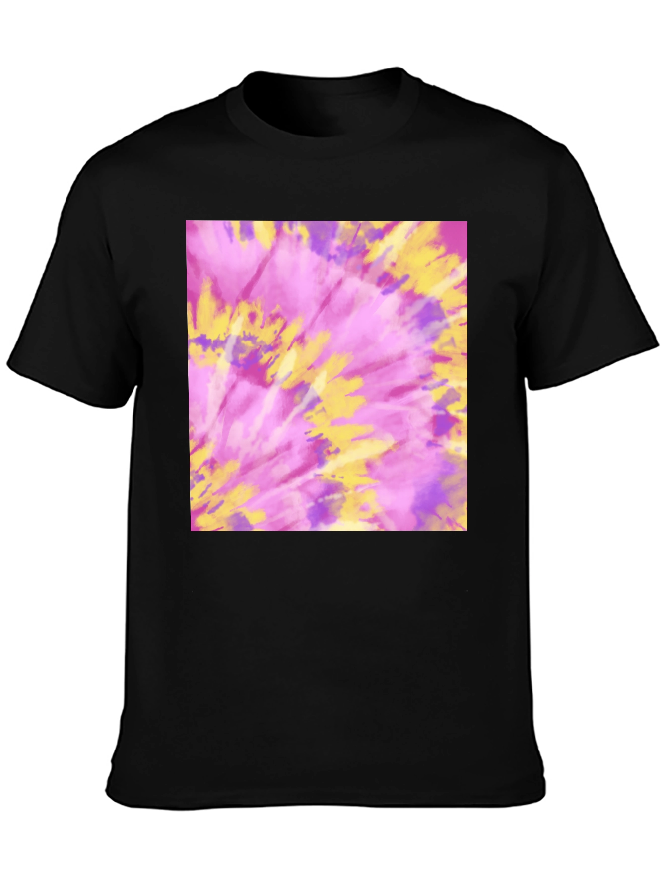 Black Tie-Dye Graphic Tee - Soft & Stylish view 3