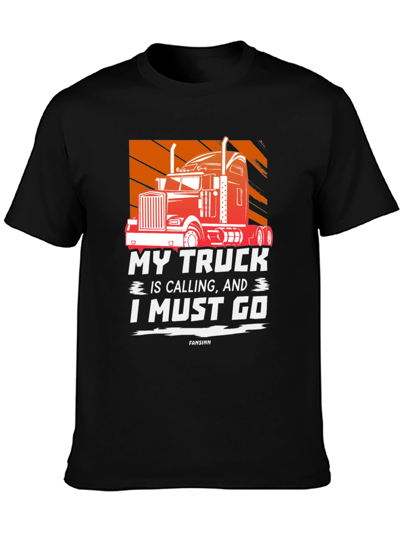 Black My Truck is Calling Men's Graphic T-Shirt view 3