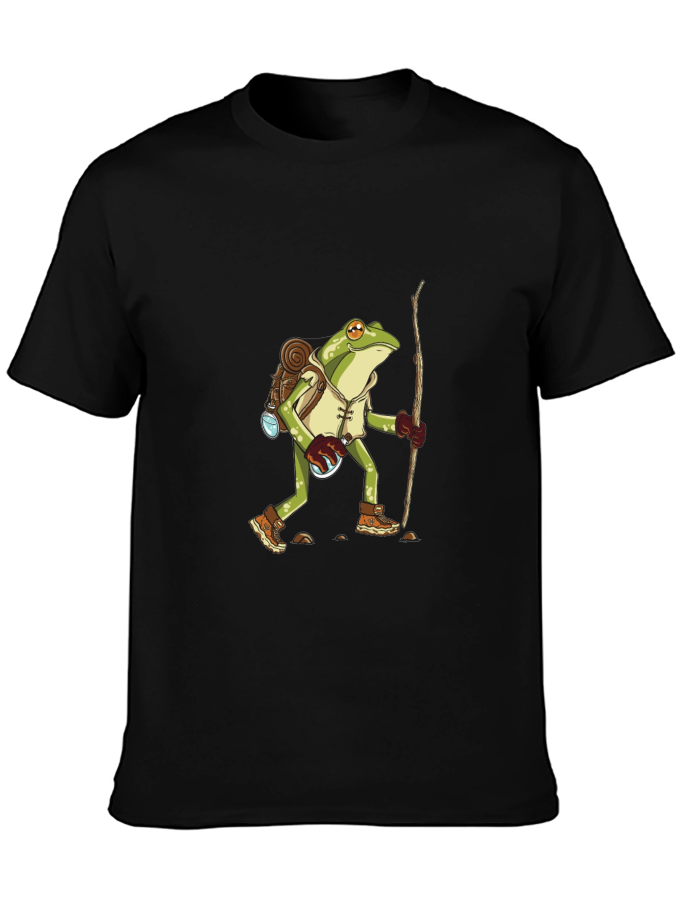 Black Frog Hiker T-Shirt - Nature Adventure Tee view 3