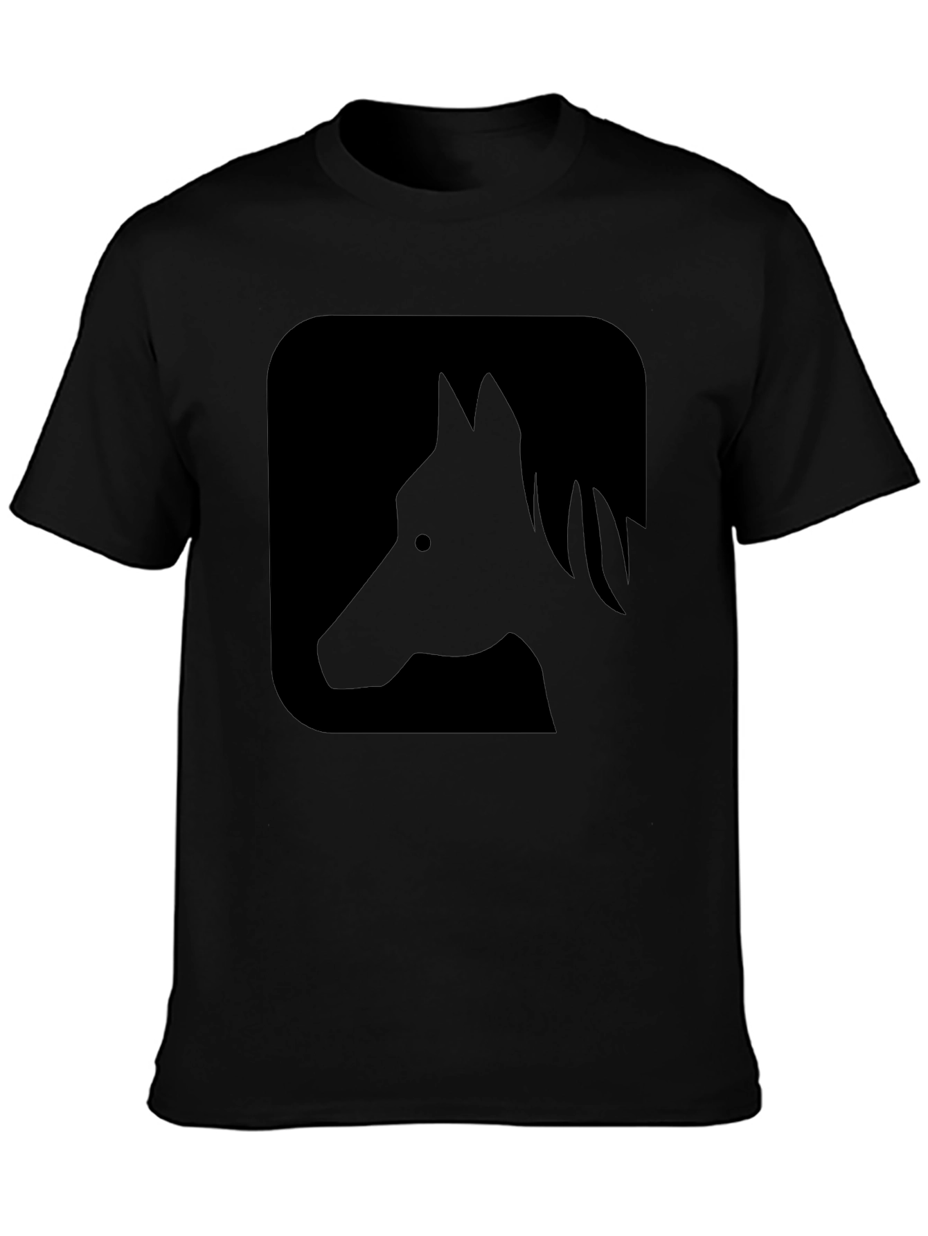 Black Black Horse Silhouette Graphic Tee - Casual Comfort view 3