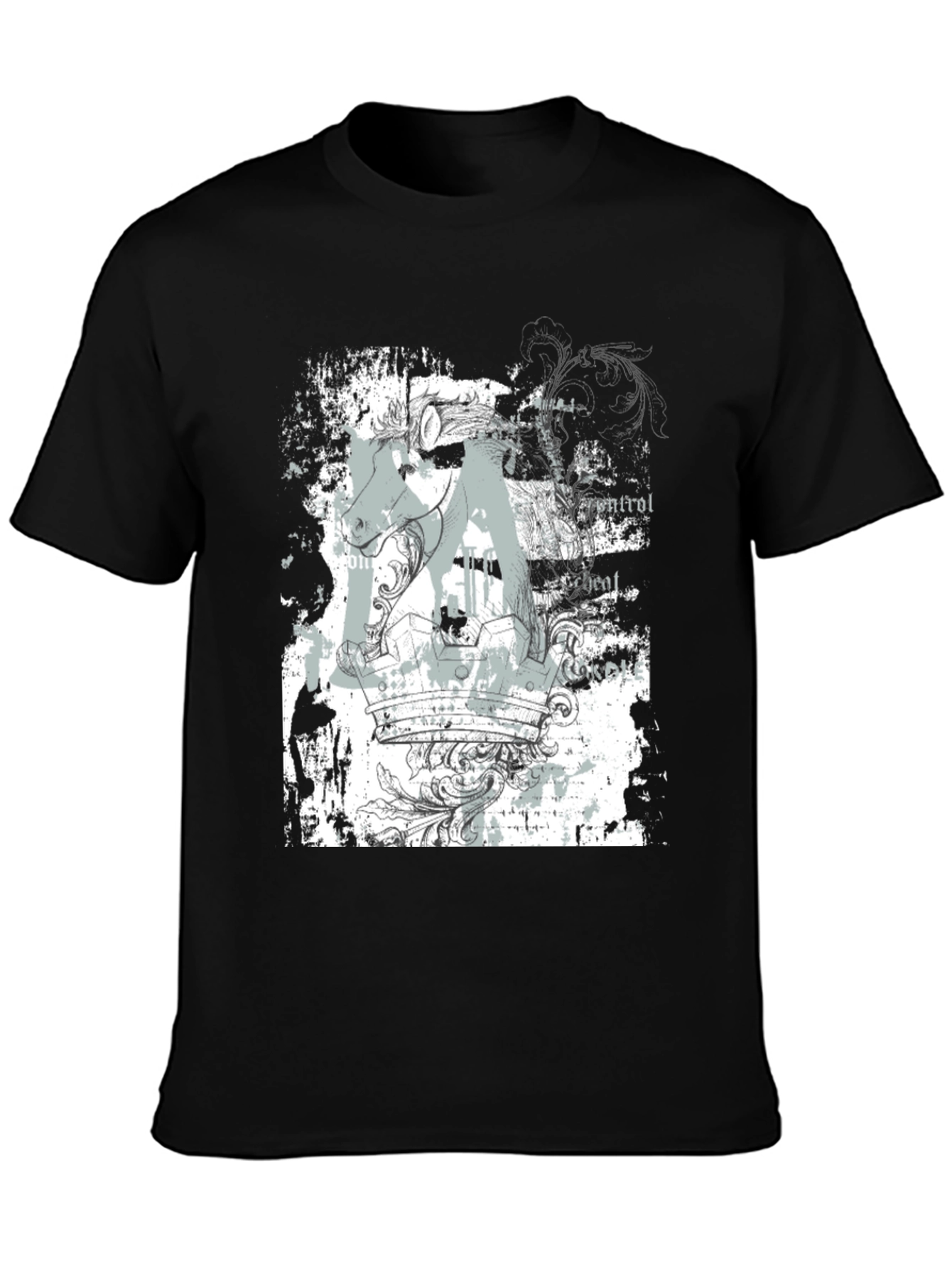 Black Abstract Graphic Print Black T-Shirt view 3