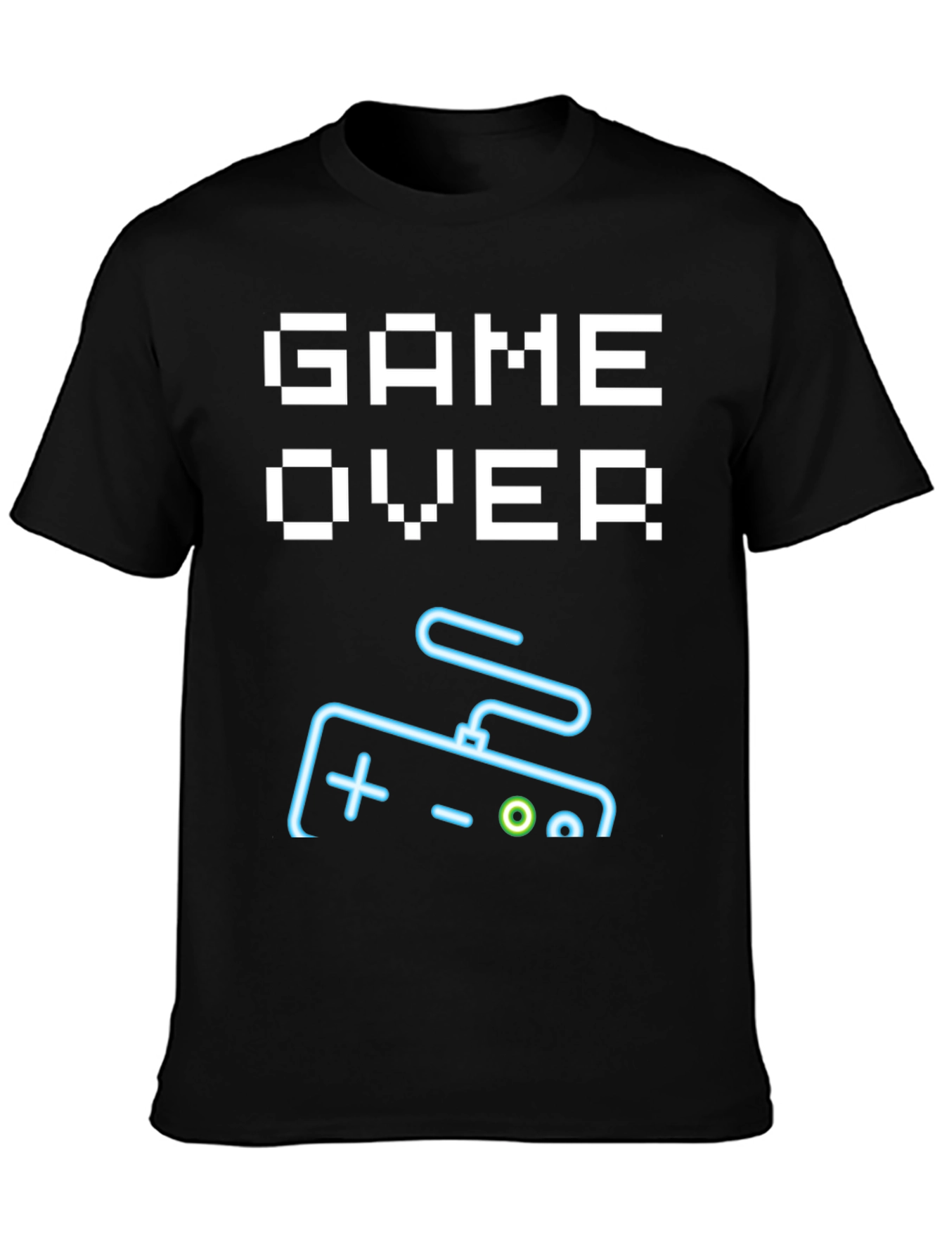 Black Game Over Controller Graphic Tee - Retro Gamer Style view 3