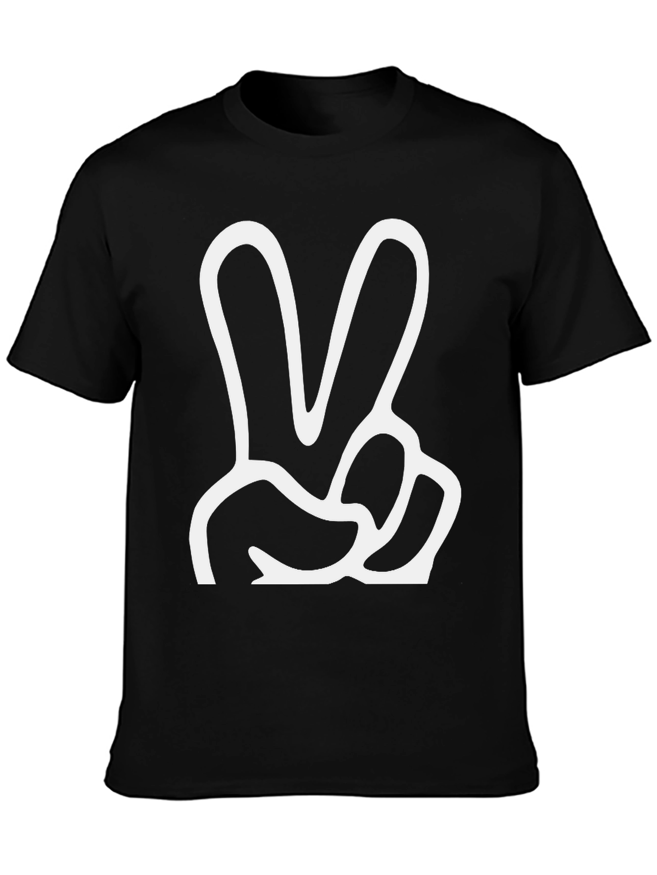 Black Peace Sign Graphic Tee - Classic Comfort view 3