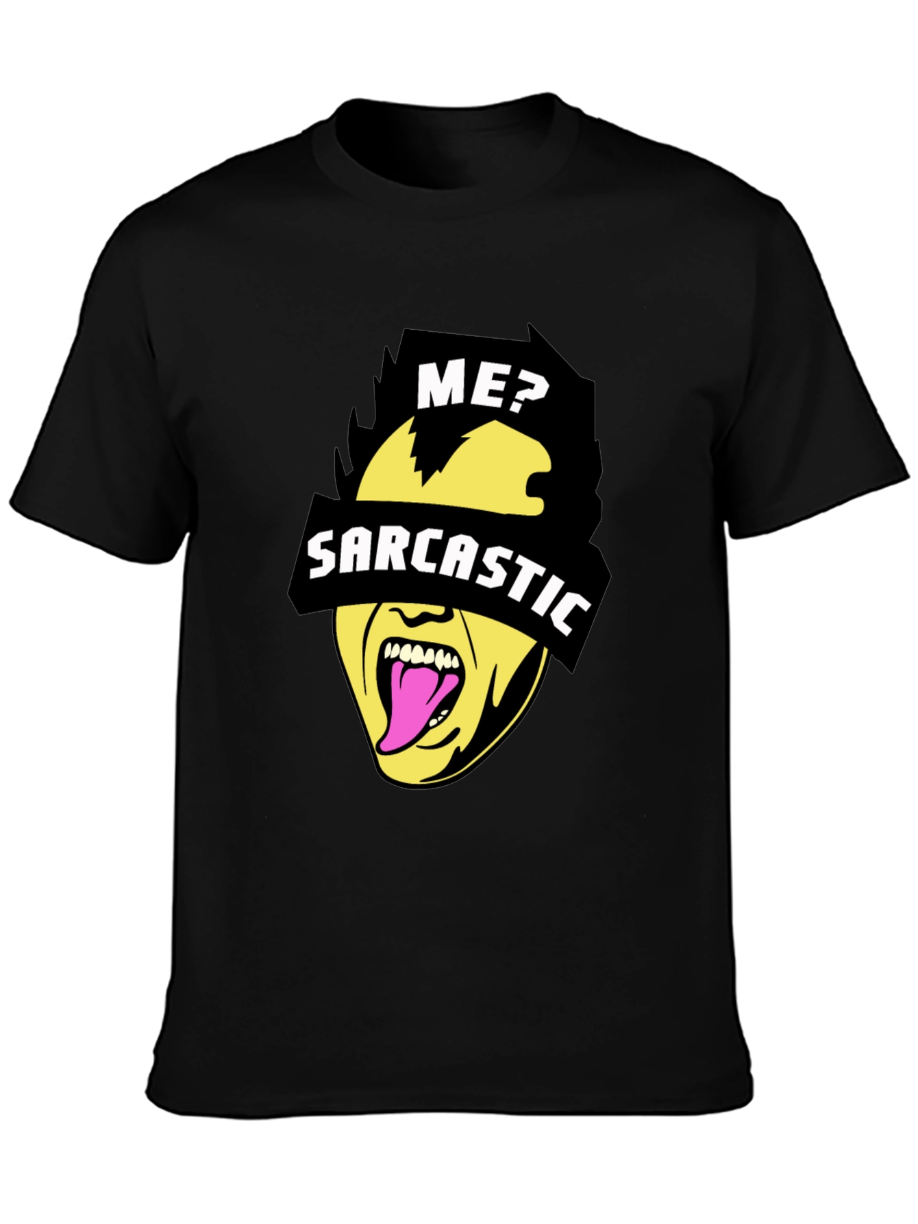 Black Sarcastic Graphic Tee - Black Novelty Humor T-Shirt view 3