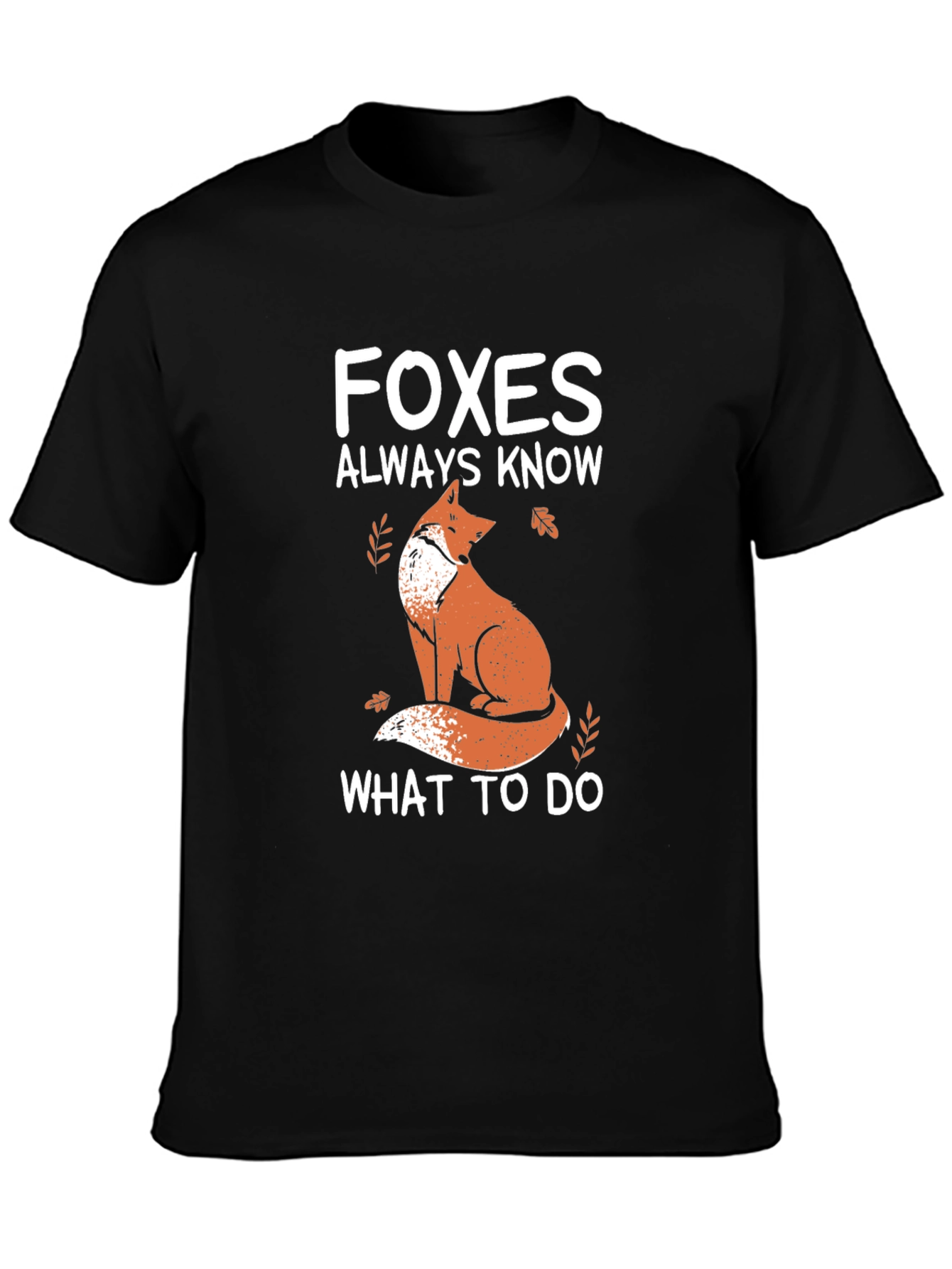 Black Foxes Always Know T-Shirt - Black Graphic Tee view 3
