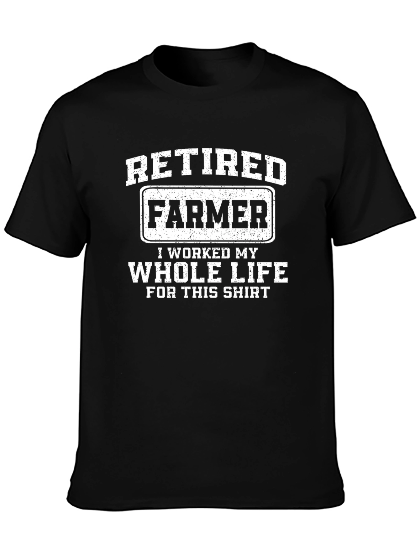Black Retired Farmer T-Shirt - Funny Retirement Gift view 3