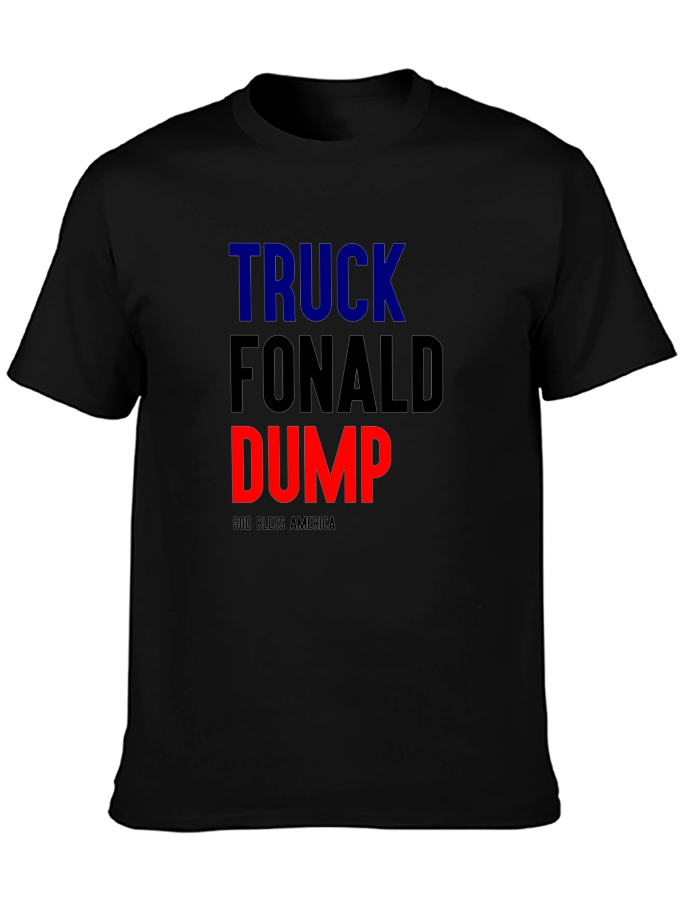 Black Truck Fonald Dump Slogan Graphic Tee view 3