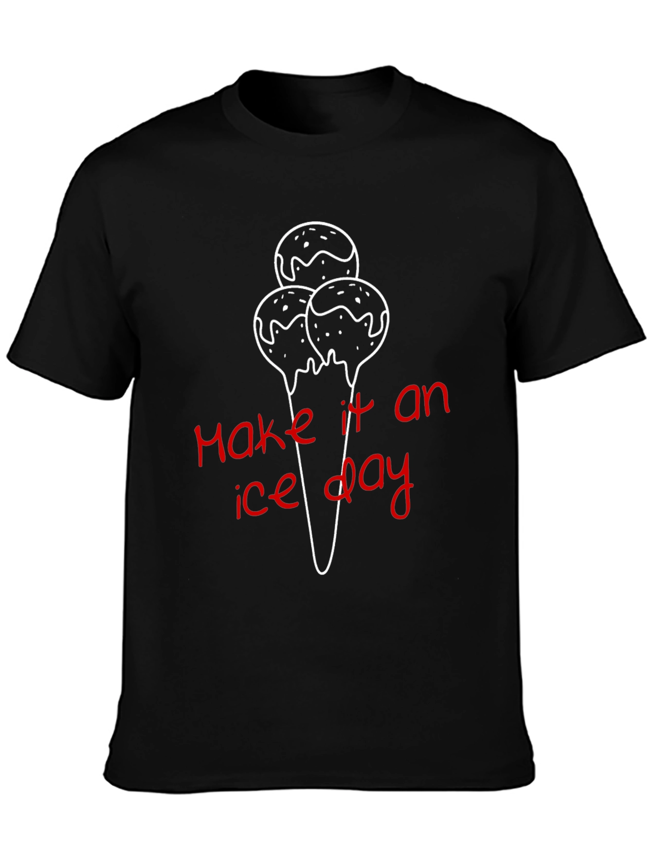 Black Ice Cream Day T-Shirt - Cool Graphic Tee view 3