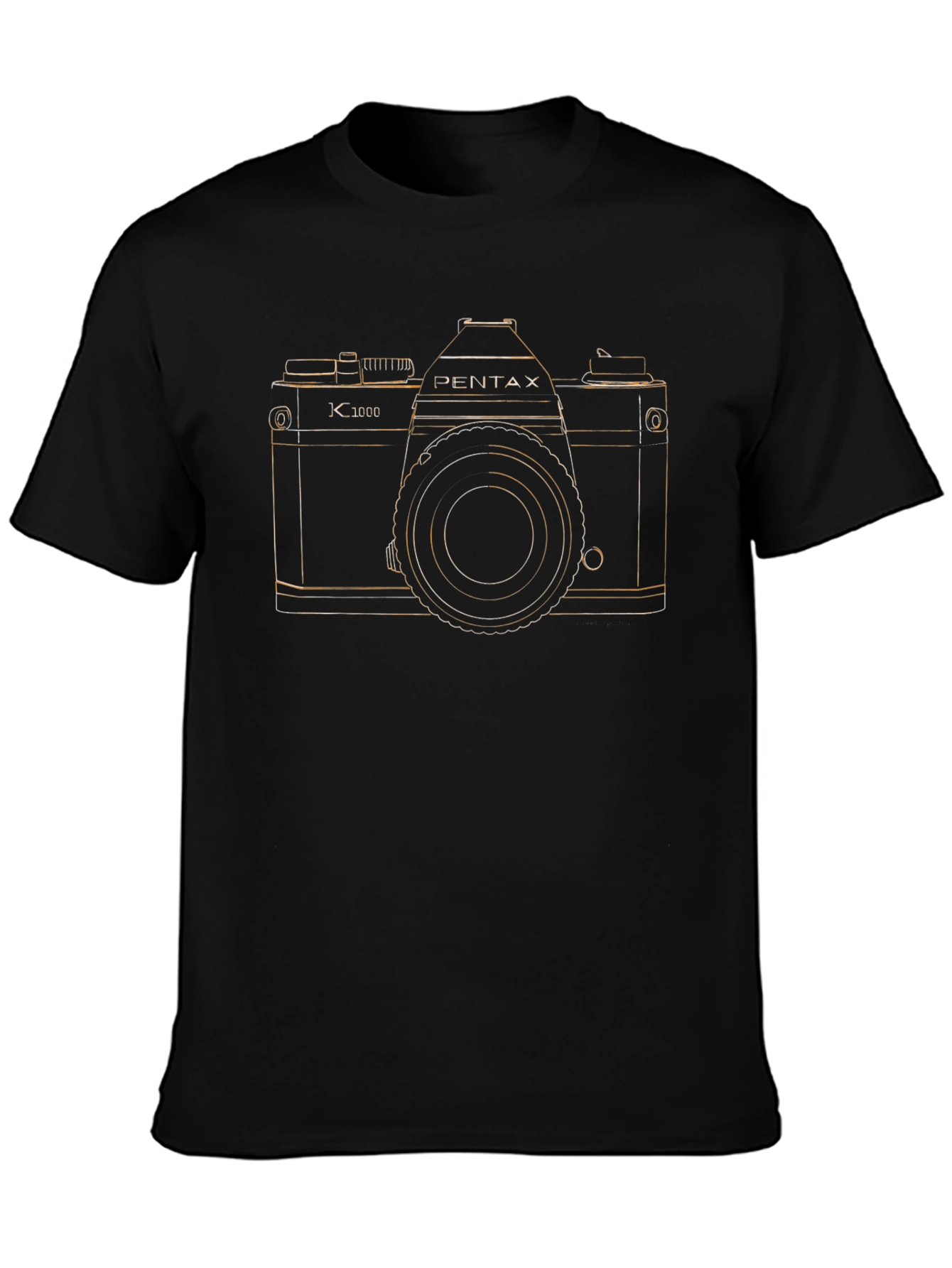 Black Retro Camera T-Shirt - Classic Pentax K1000 Design view 3