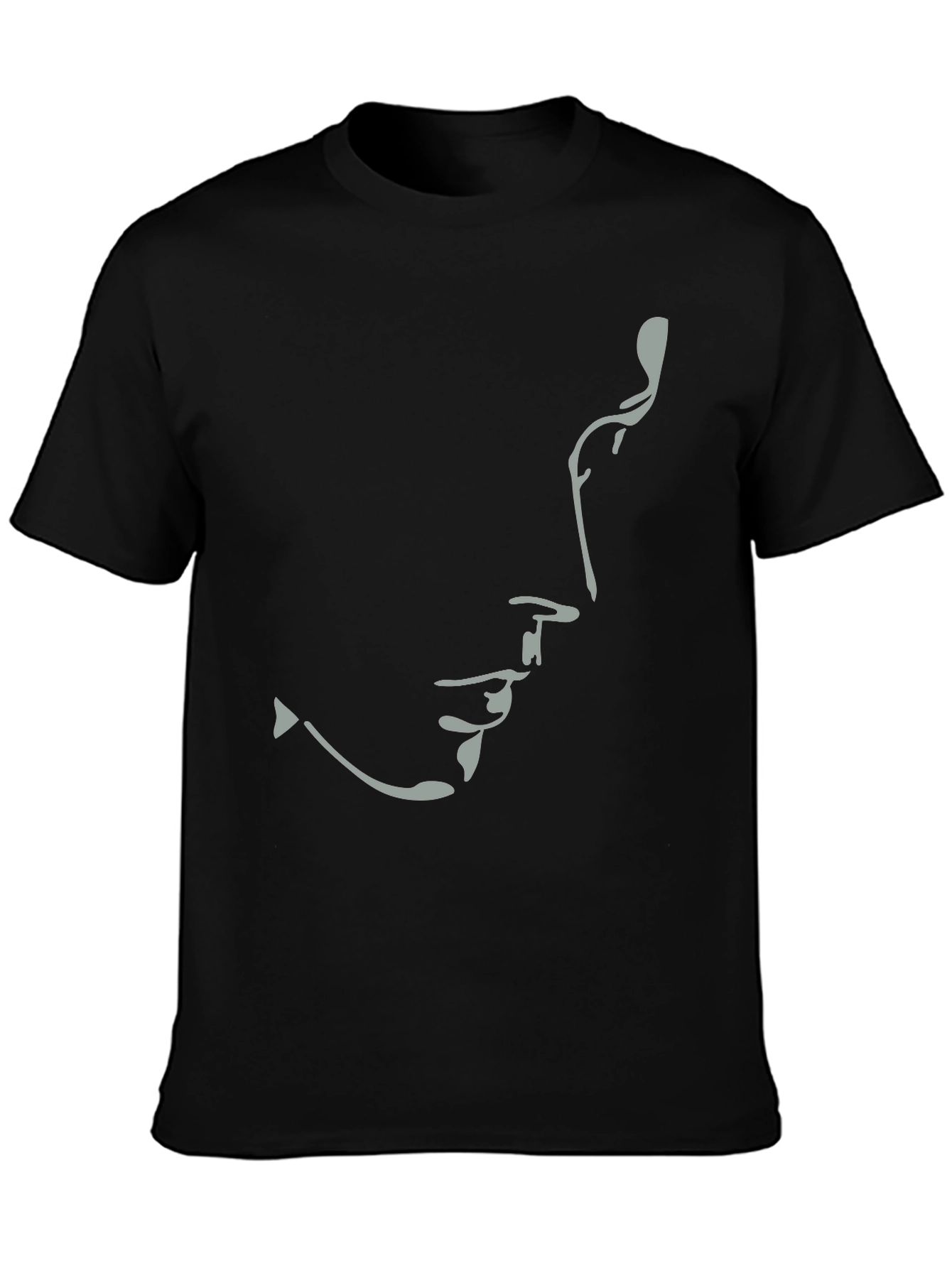 Black Minimalist Silhouette T-Shirt - Unisex Soft Cotton Tee view 3