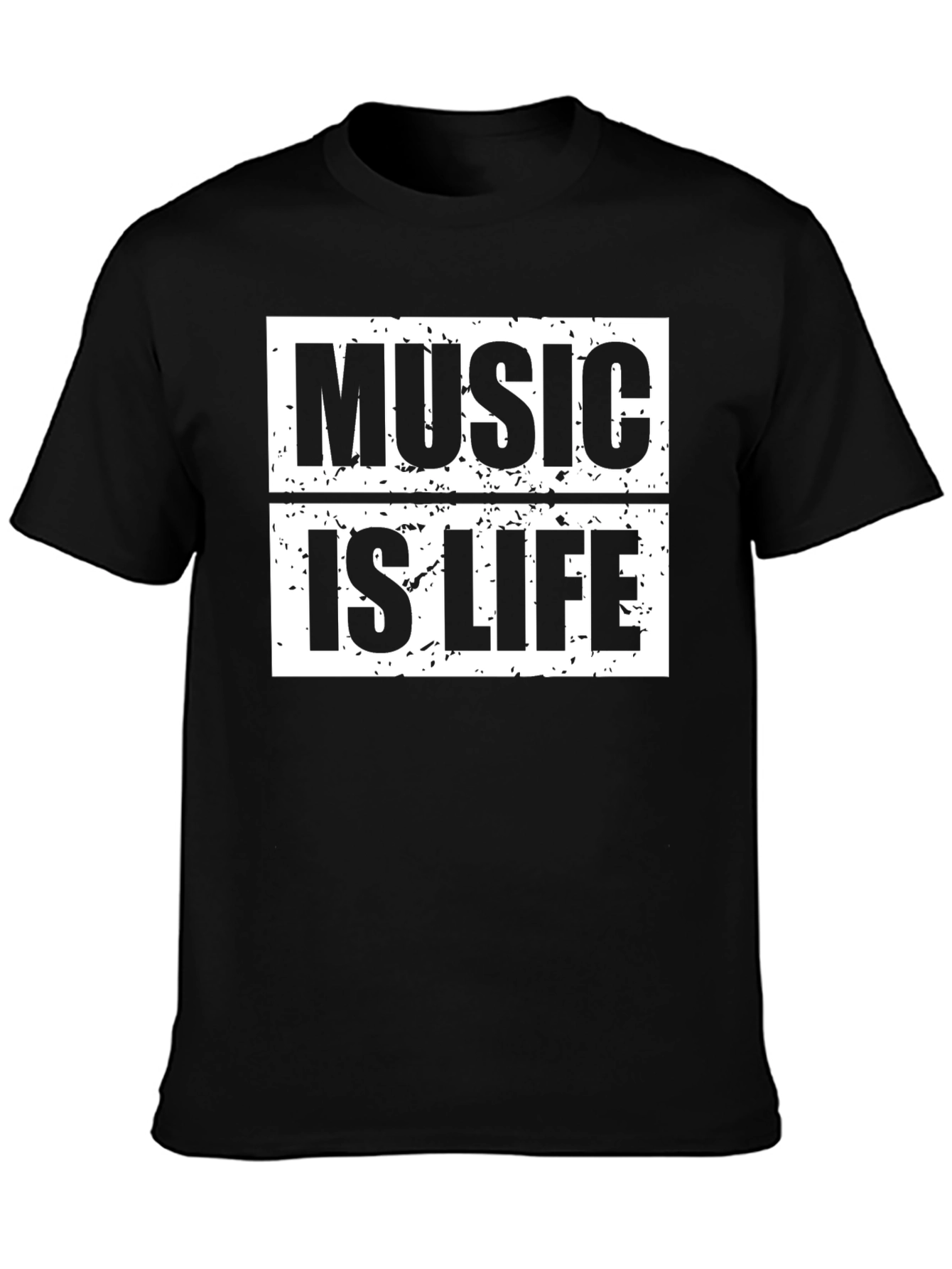 Black Music is Life Graphic Tee - Unisex Black T-Shirt view 3