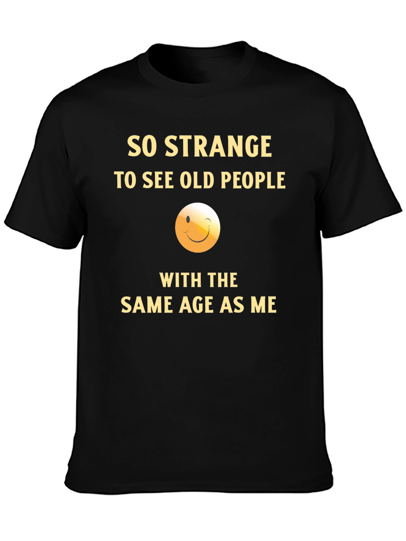 Black Funny "Same Age as Me" Graphic T-Shirt view 3