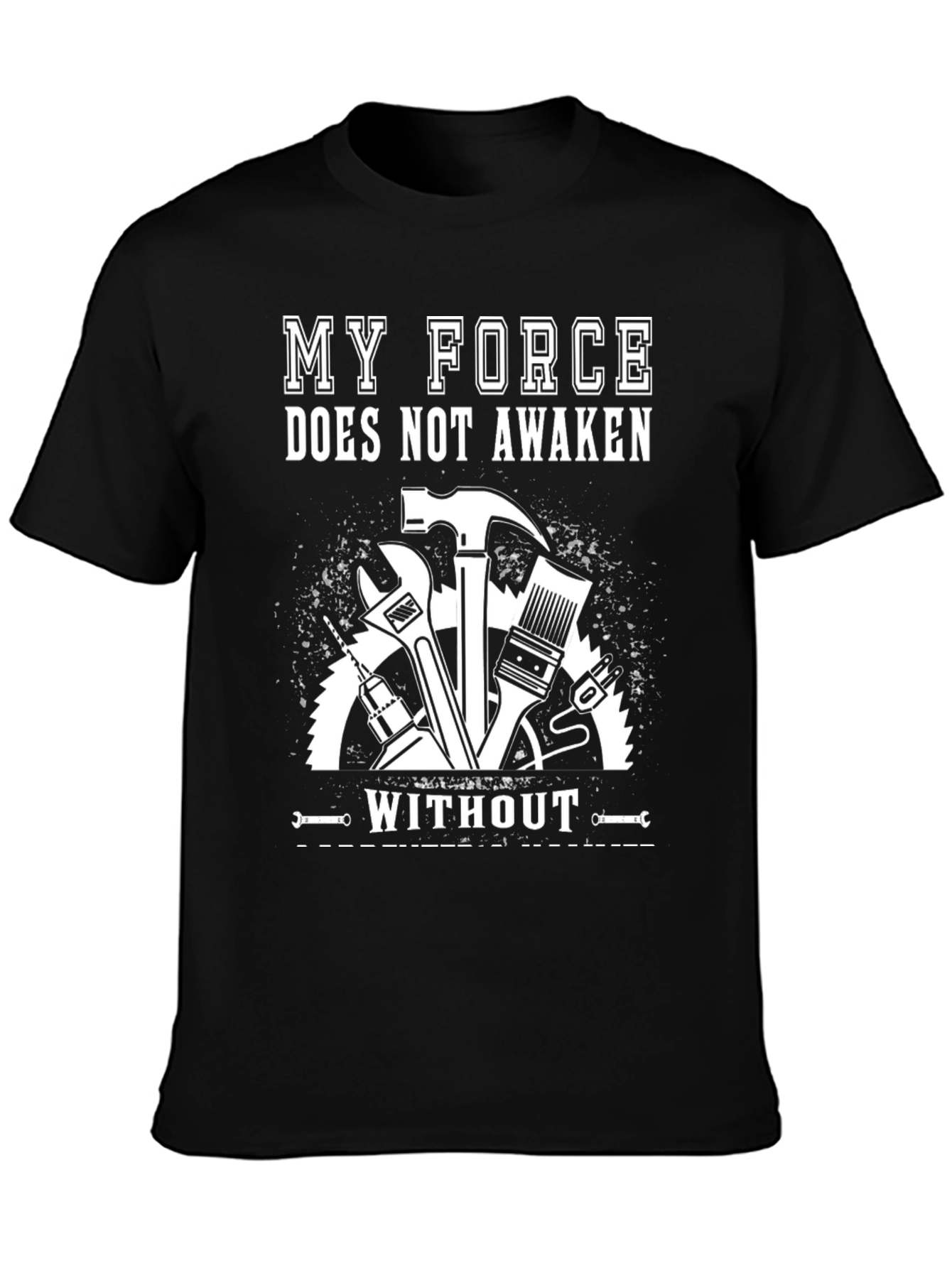 Black My Force Doesn't Awaken Men's Black T-Shirt view 3