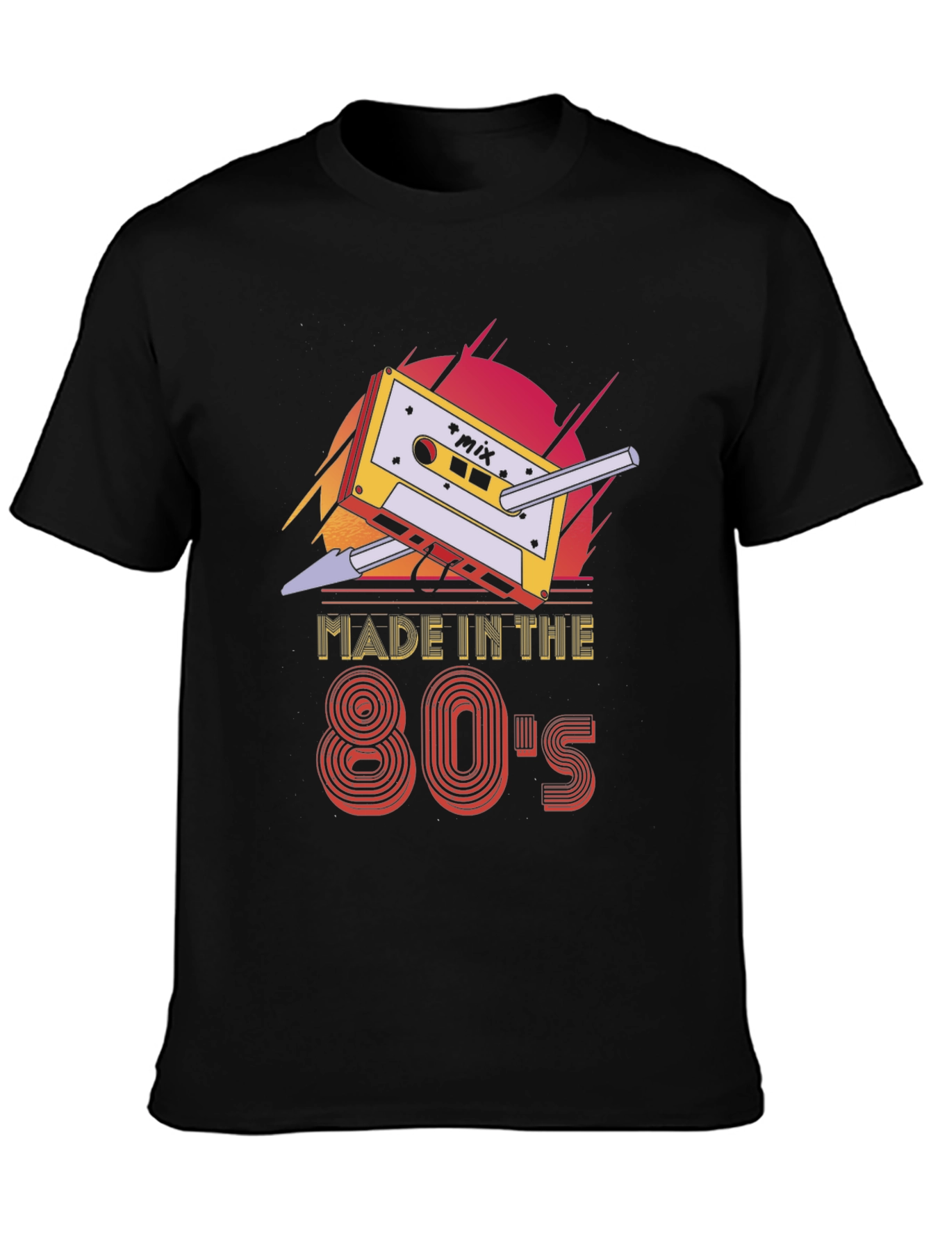 Black Retro 80's Mixtape T-Shirt - Vintage Style view 3