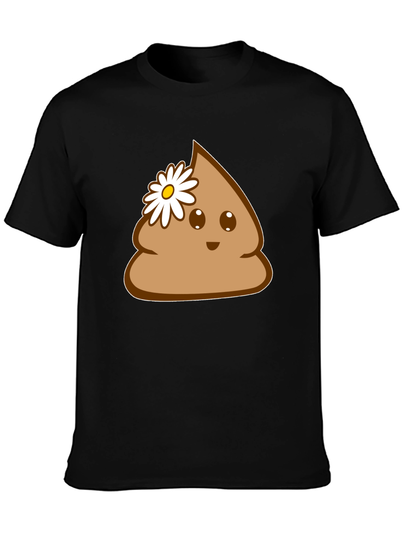 Black Cute Poop Emoji Graphic Tee - Fun Novelty T-Shirt view 3