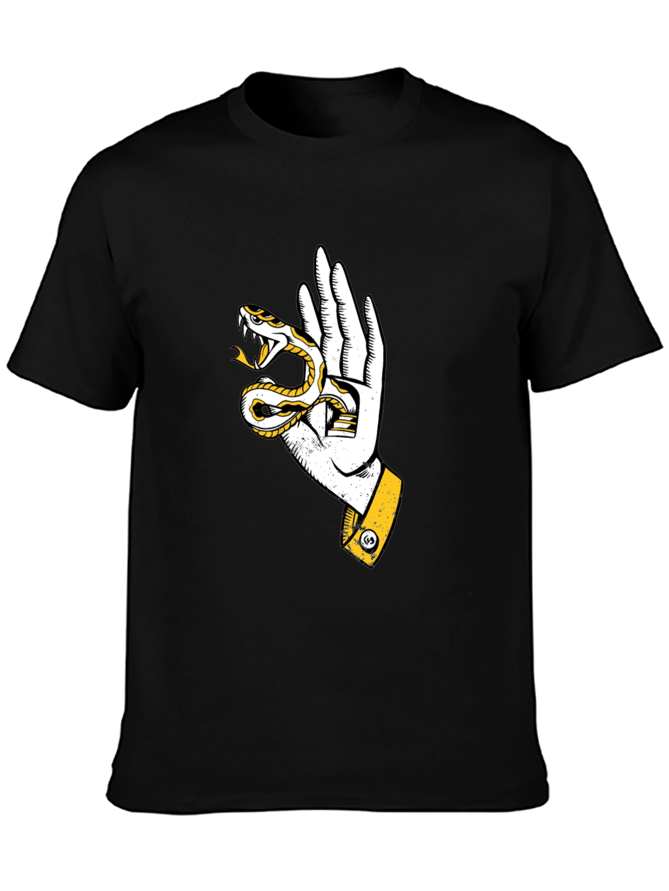 Black Snake Hand Graphic Tee - Stylish Black T-Shirt view 3