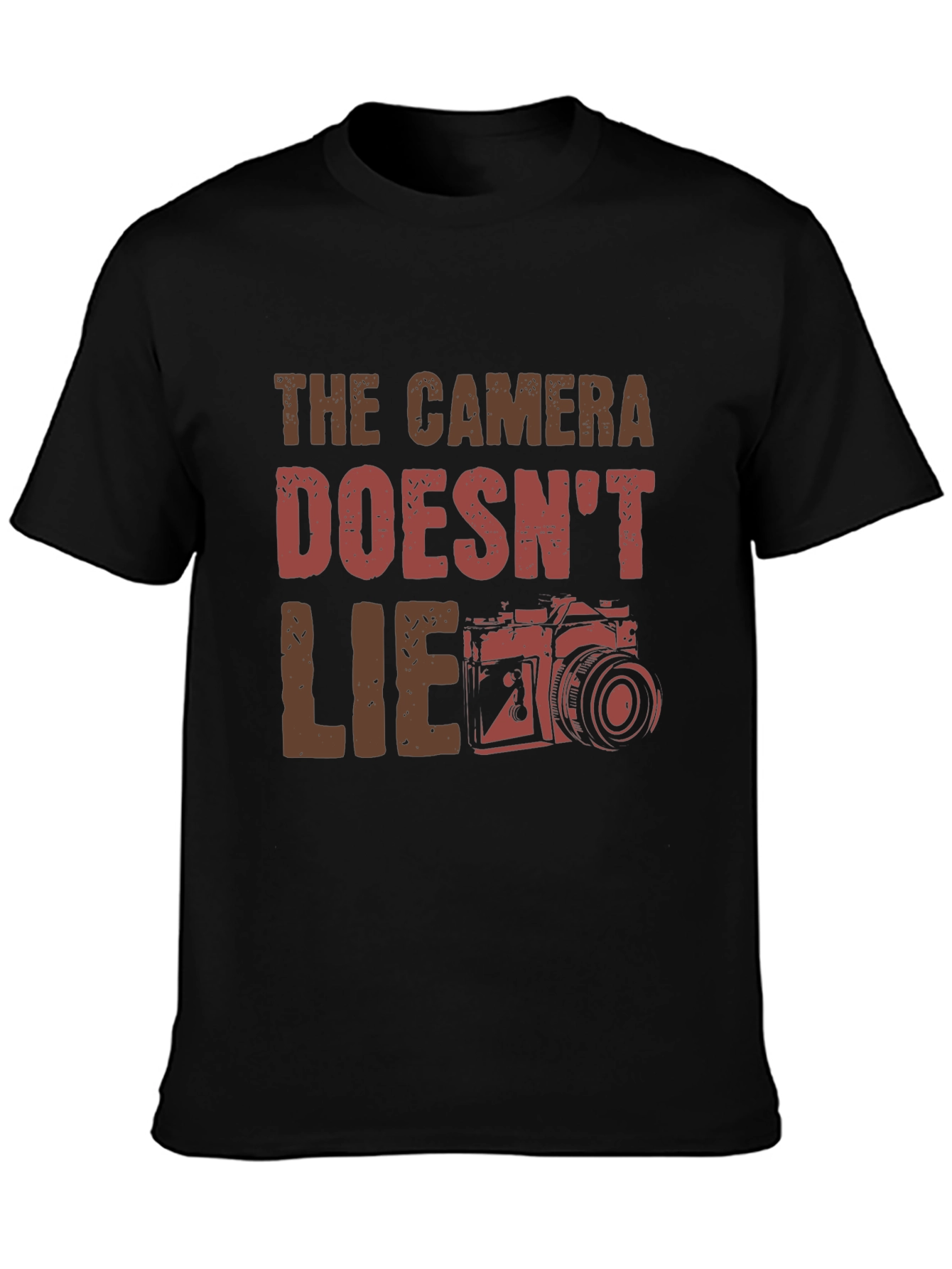 Black The Camera Doesn't Lie Graphic Tee - Black view 3