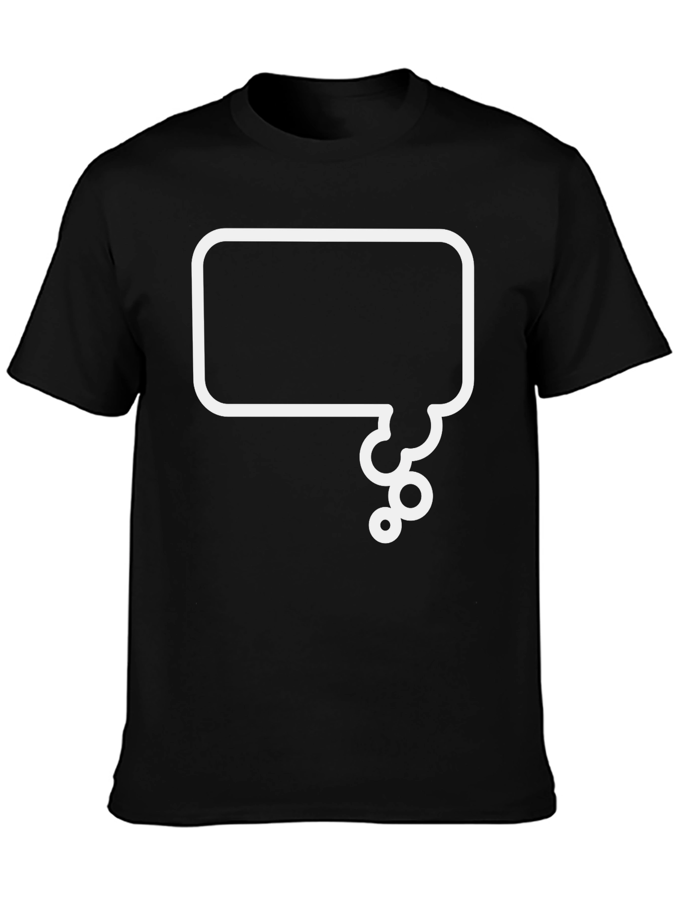 Black Black T-Shirt with White Speech Bubble Graphic view 3