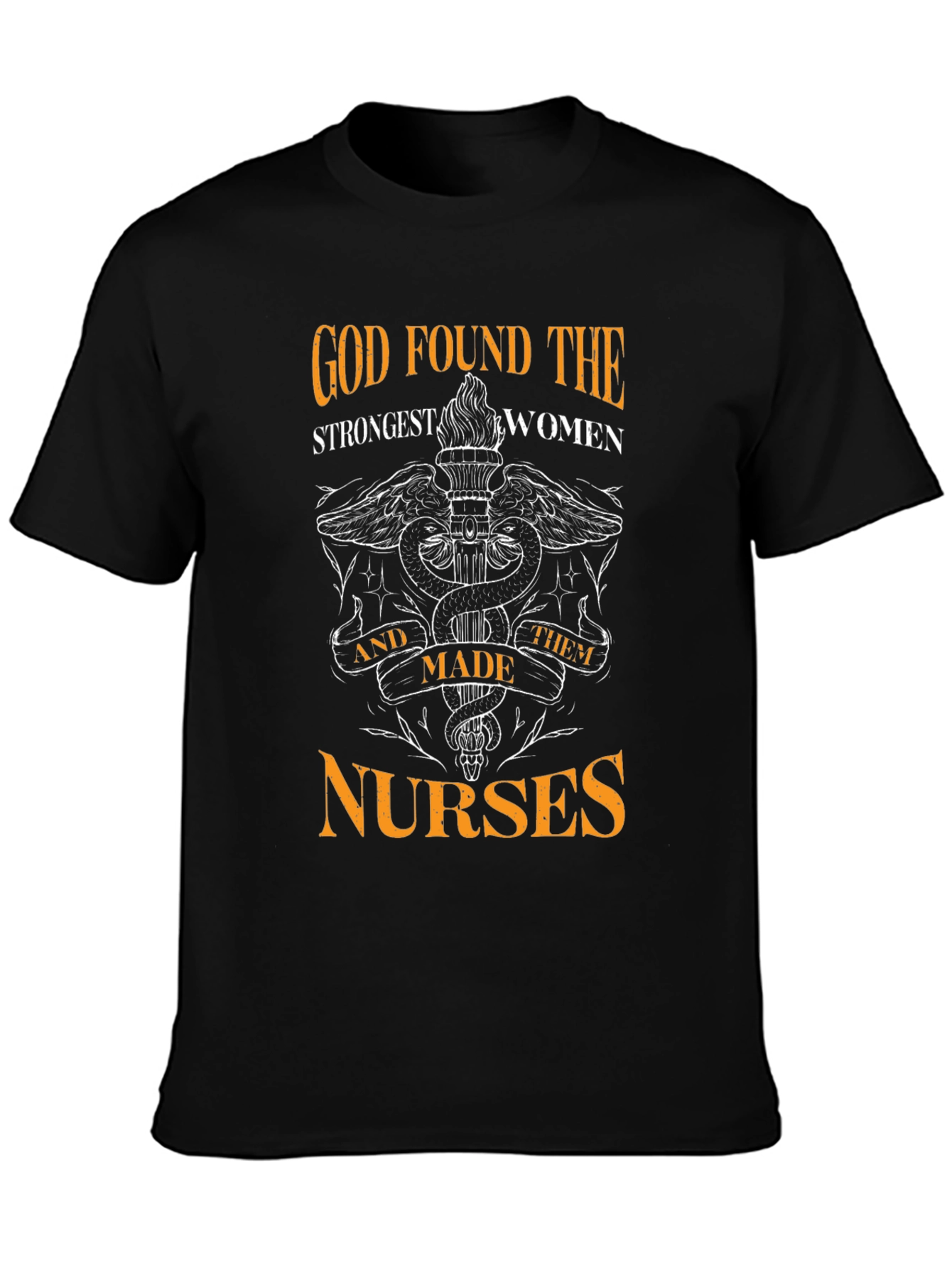 Black God Found The Strongest Women Nurses Black T-Shirt view 3