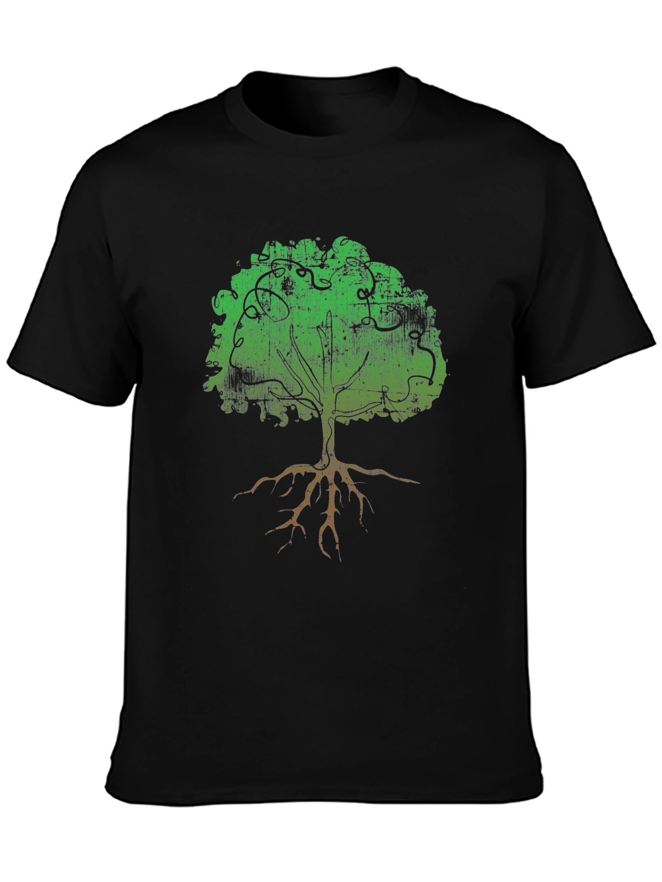 Black Eco Tree Graphic Tee - Black view 3