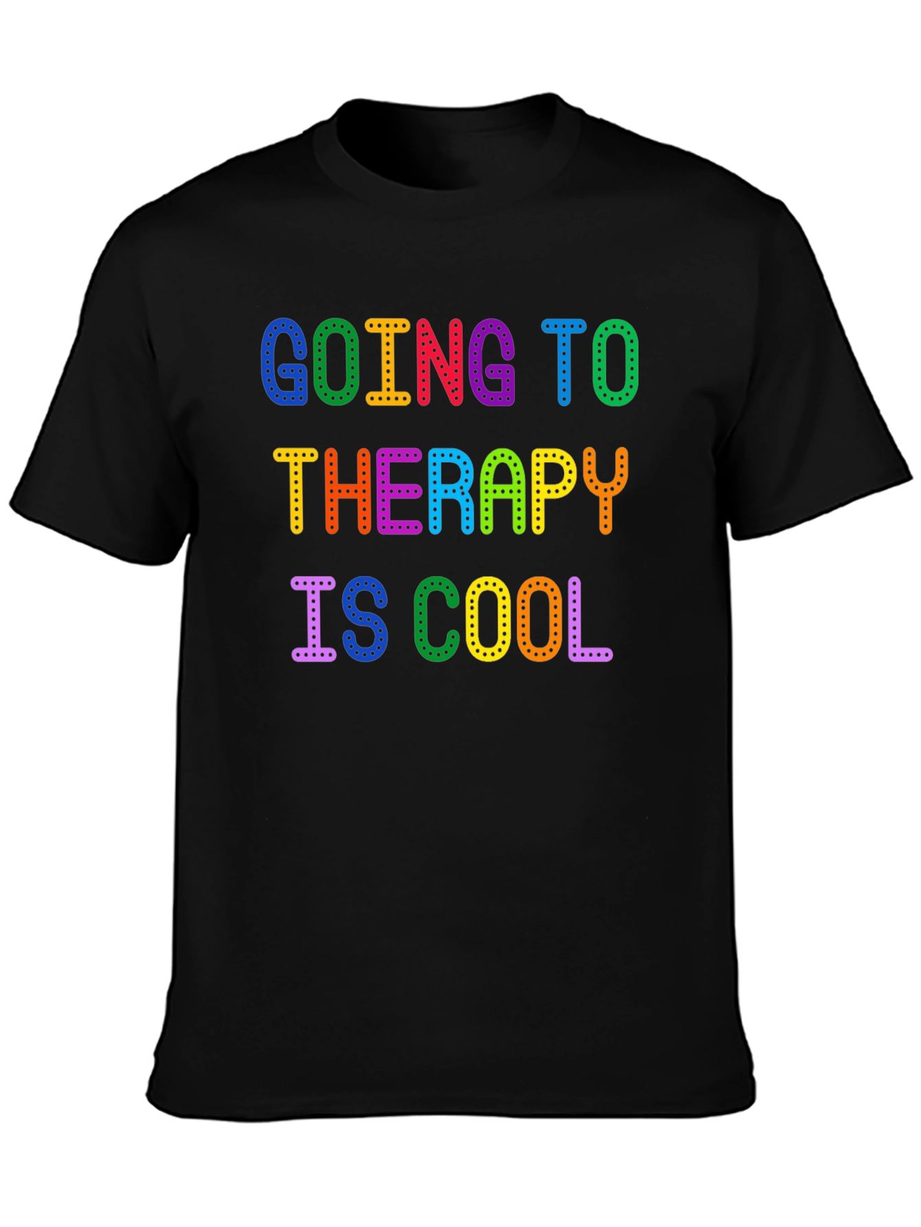 Black Going to Therapy is Cool Graphic T-Shirt view 3