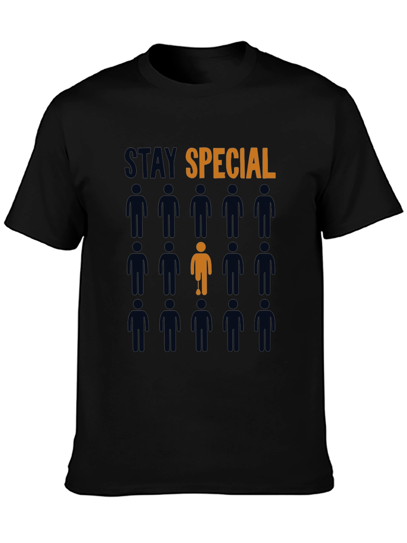 Black Stay Special Graphic Tee - Black Cotton T-Shirt view 3
