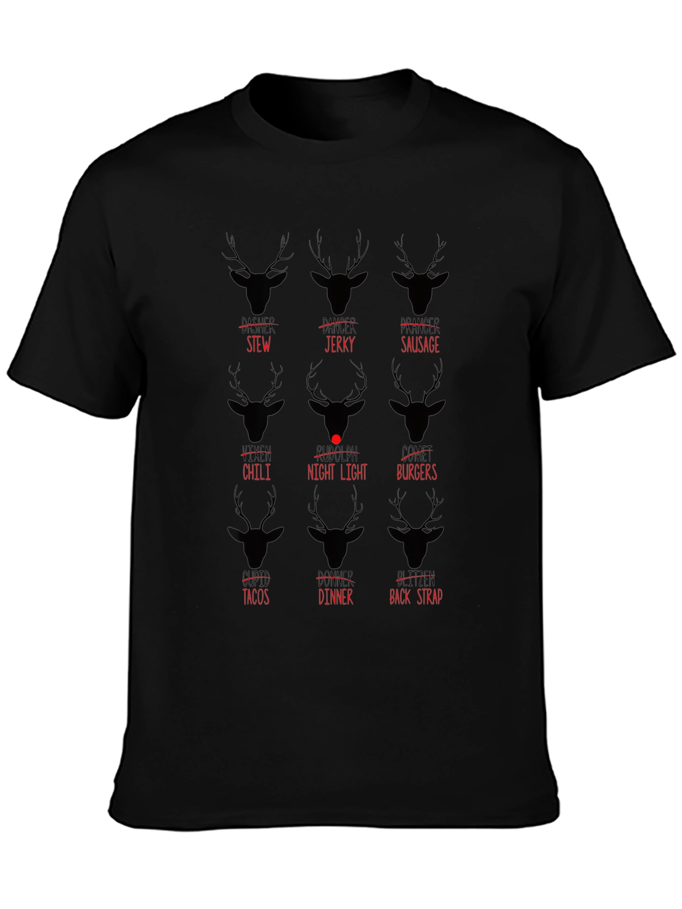 Black Rudolph's Menu Black T-Shirt view 3