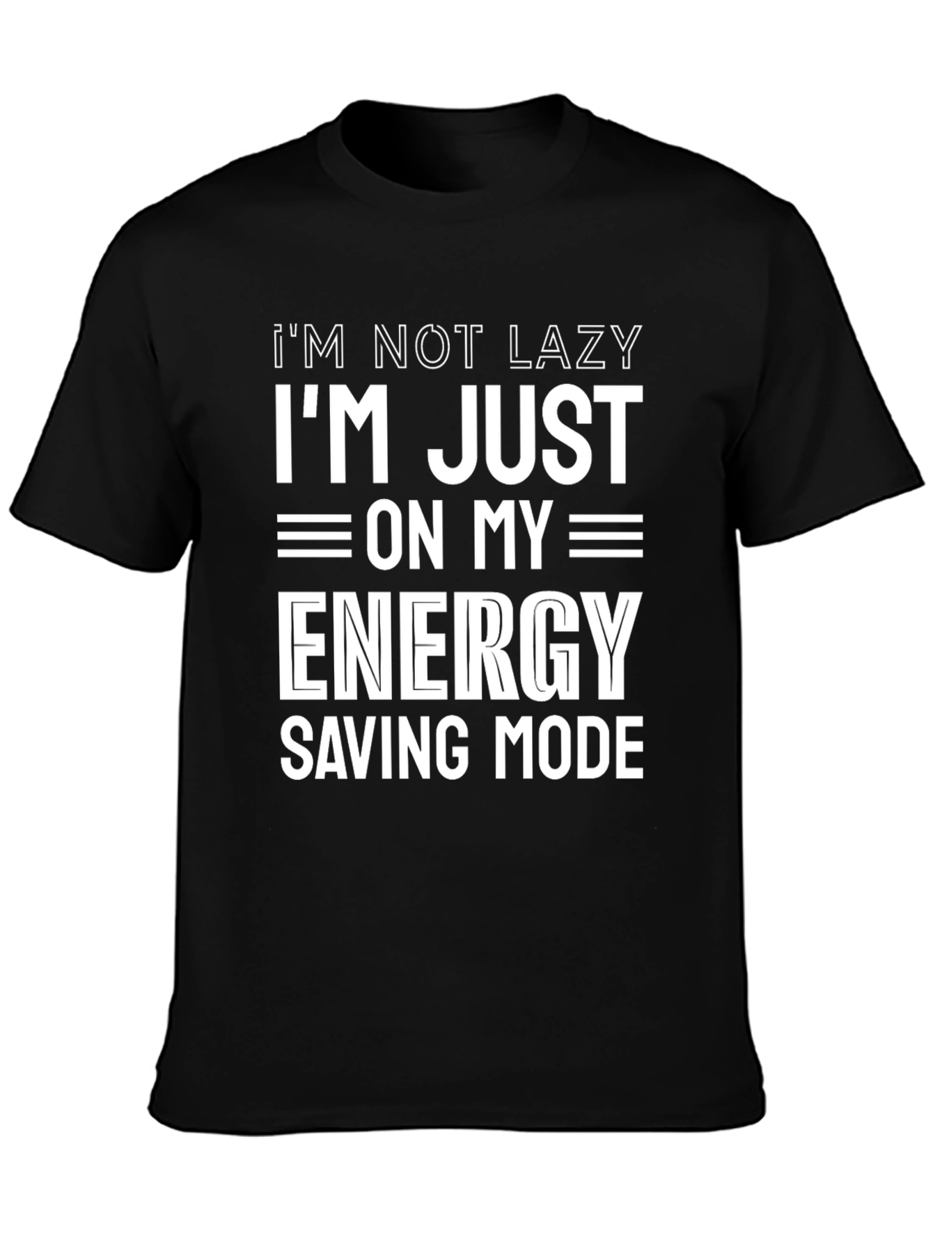 Black Energy Saving Mode Funny Graphic Tee view 3