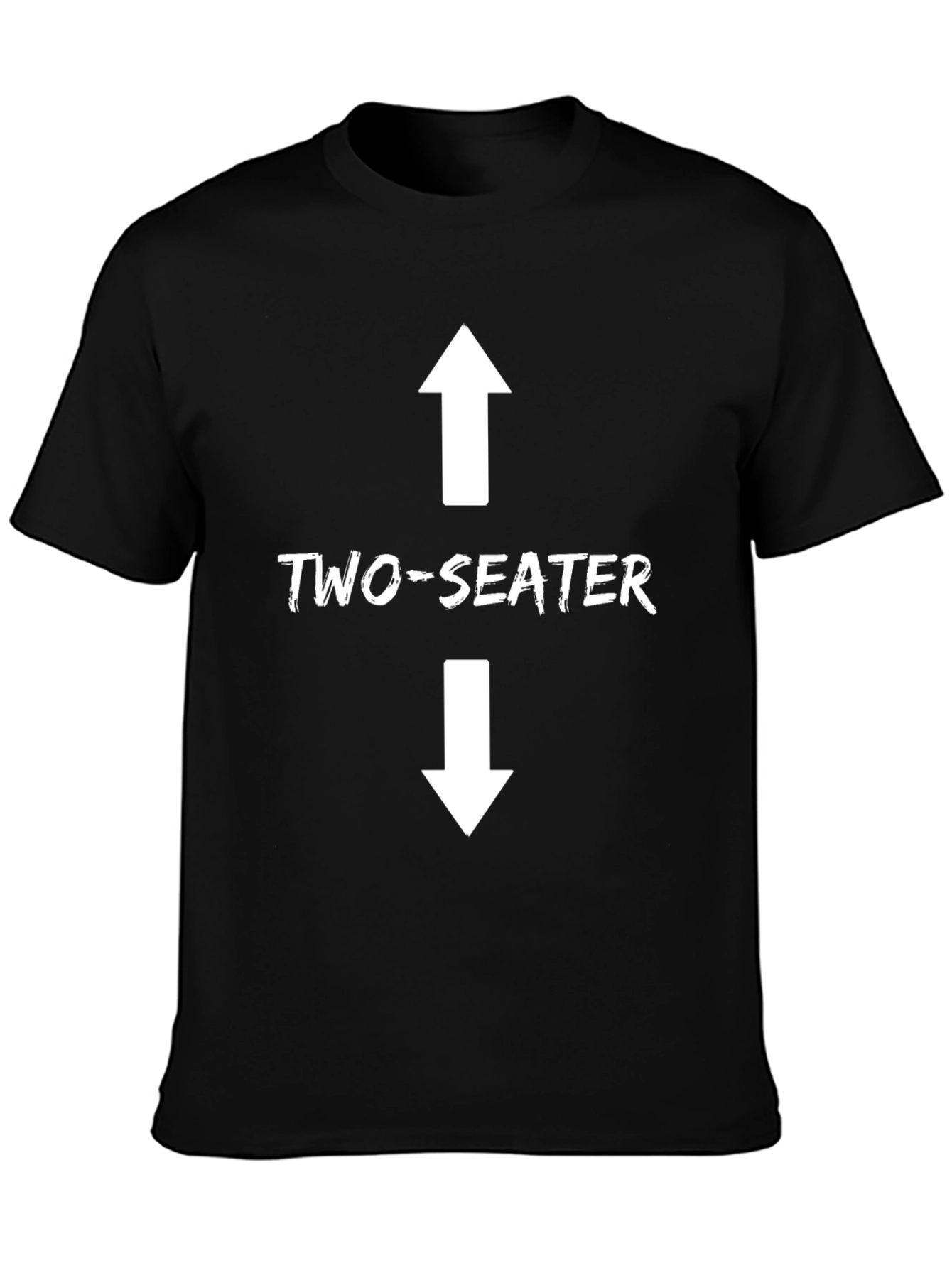 Black Two-Seater Graphic Tee - Black Cotton T-Shirt view 3