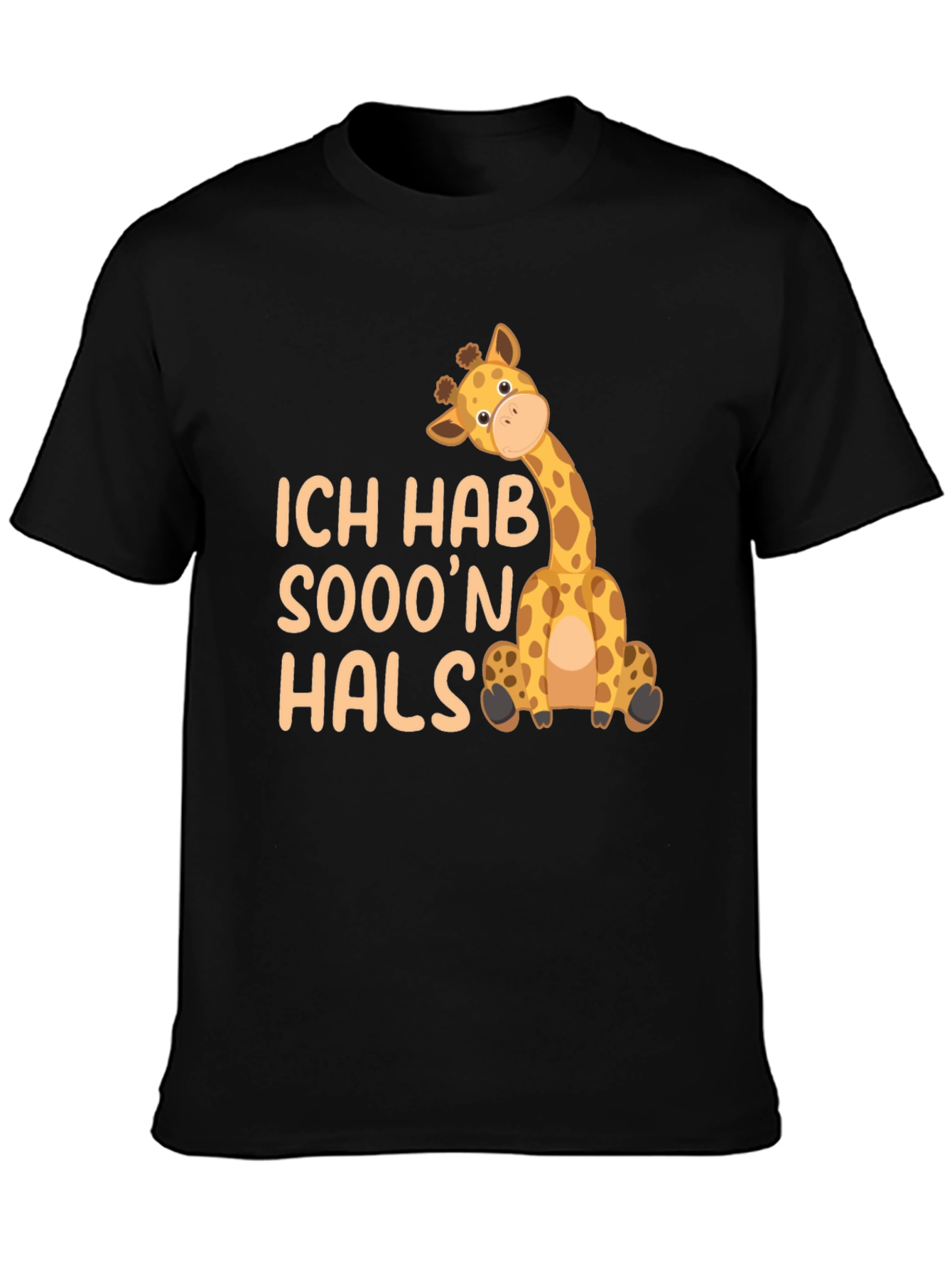 Black Ich Hab Sooo'n Hals Giraffe Black T-Shirt view 3