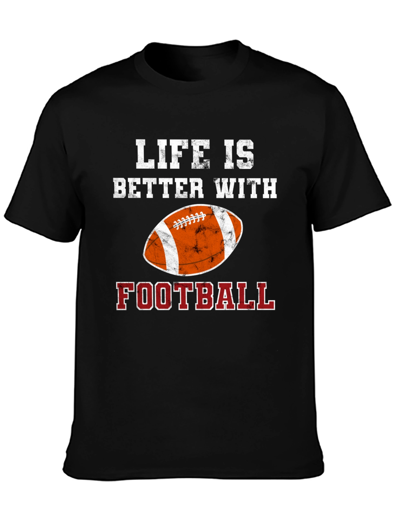 Black Life Is Better With Football T-Shirt view 3