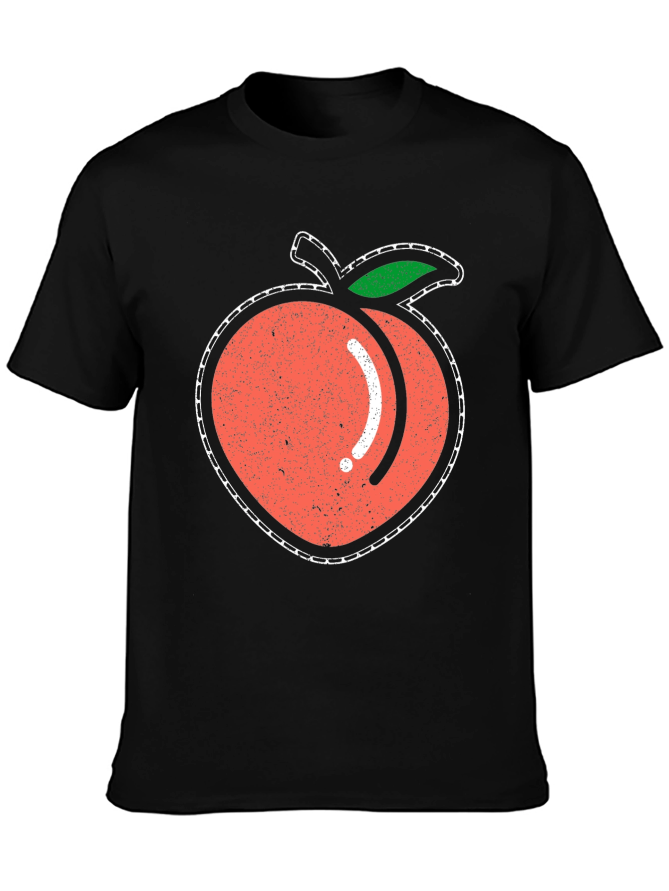 Black Peach Graphic Tee - Black Cotton T-Shirt view 3