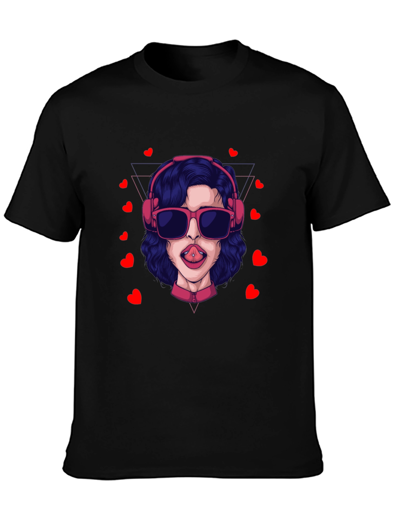 Black Black T-Shirt with Cool Girl Graphic view 3