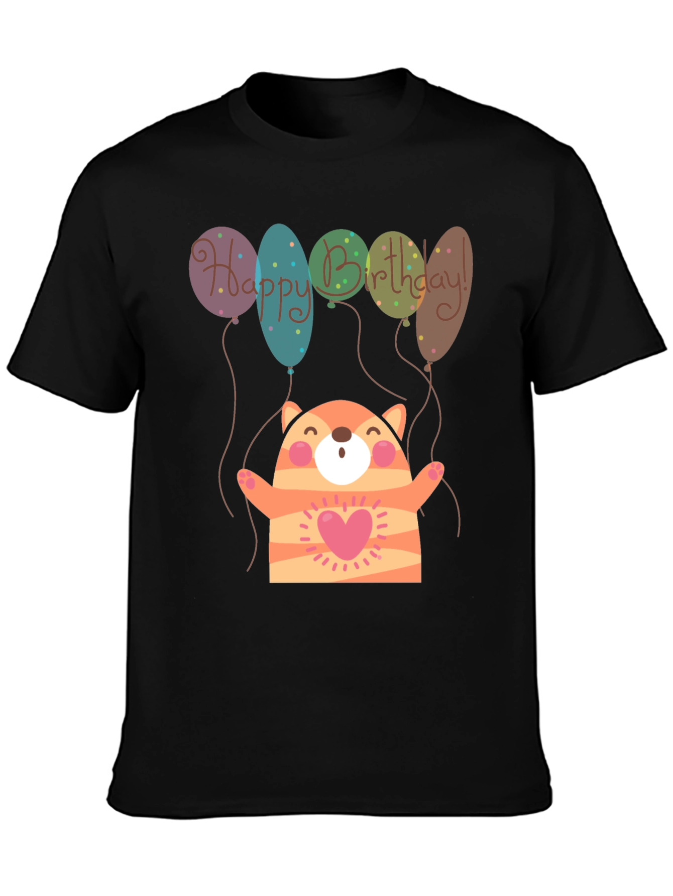 Black Birthday Cat T-Shirt - Cute & Fun Design view 3