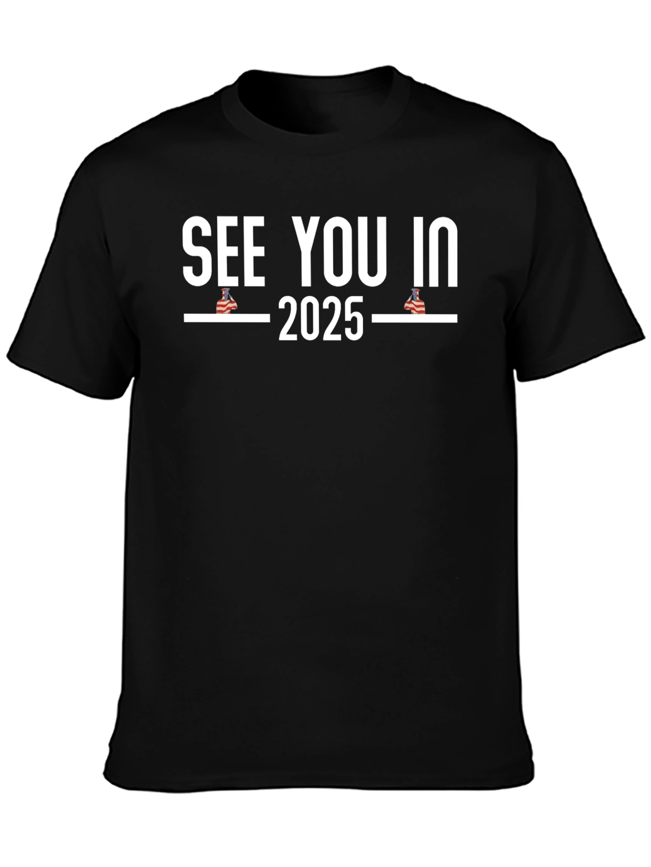 Black See You in 2025 T-Shirt - Political Humor Tee view 3