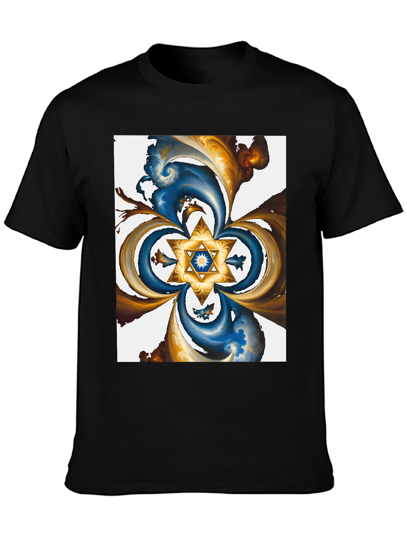 Abstract Star Graphic Tee - Black - 3