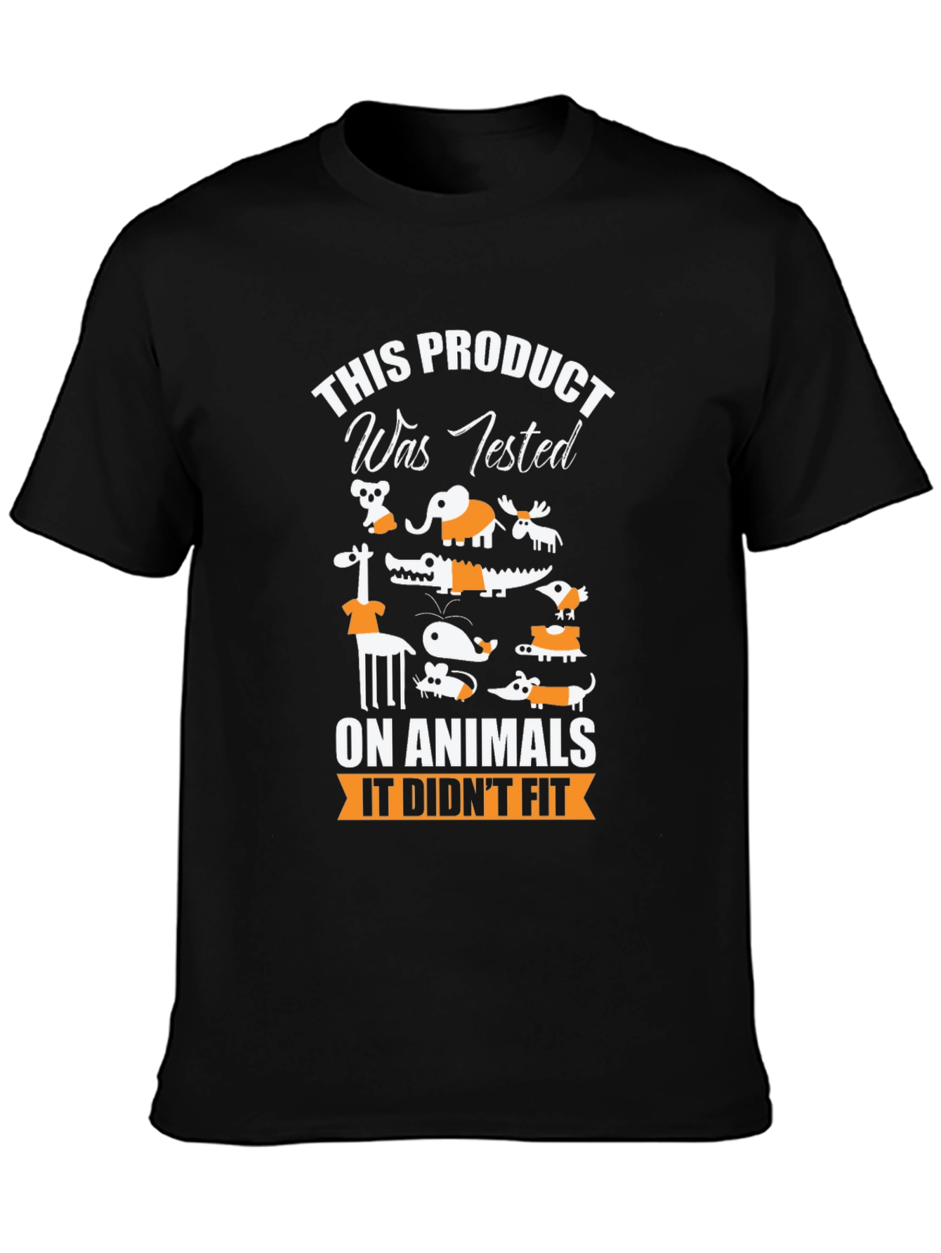 Black Animal Tested Humor Graphic T-Shirt view 3