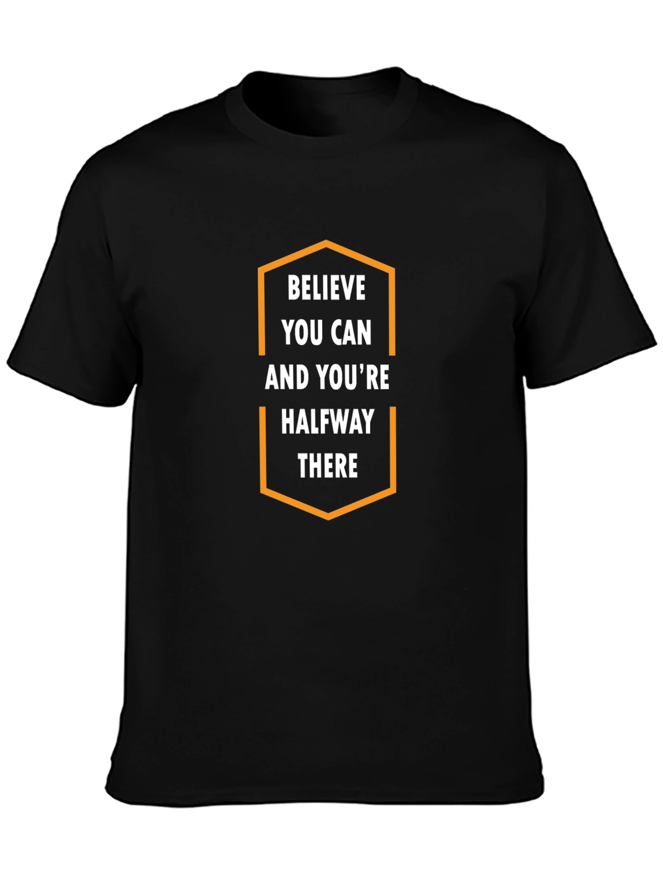 Black Motivational Believe T-Shirt view 3