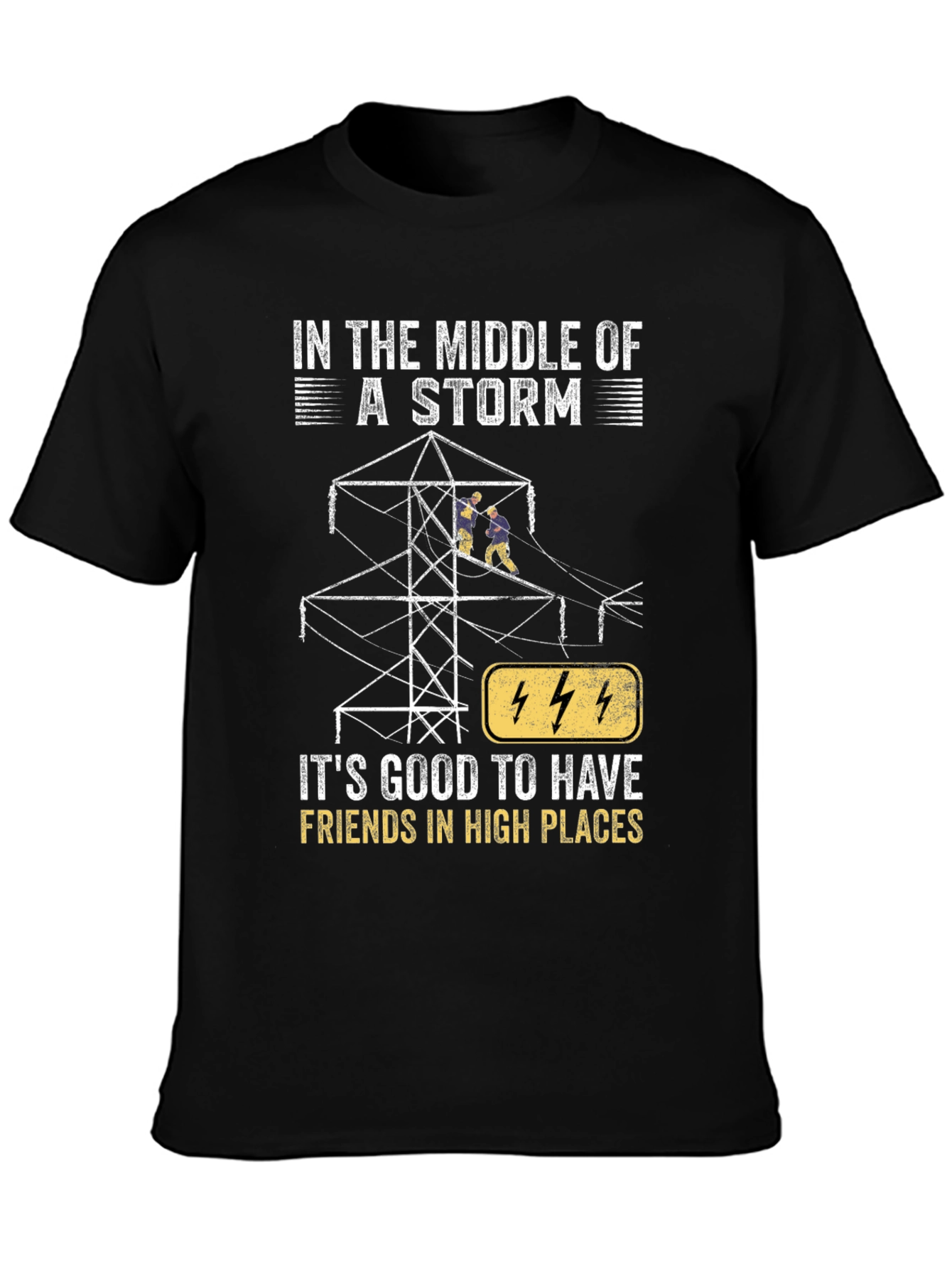 Black Storm Friends T-Shirt - High Places Electrician Tee view 3