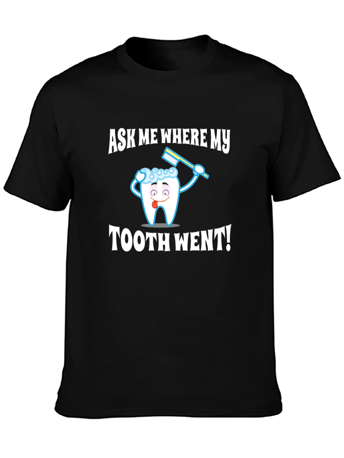 Black Funny Toothache T-Shirt view 3