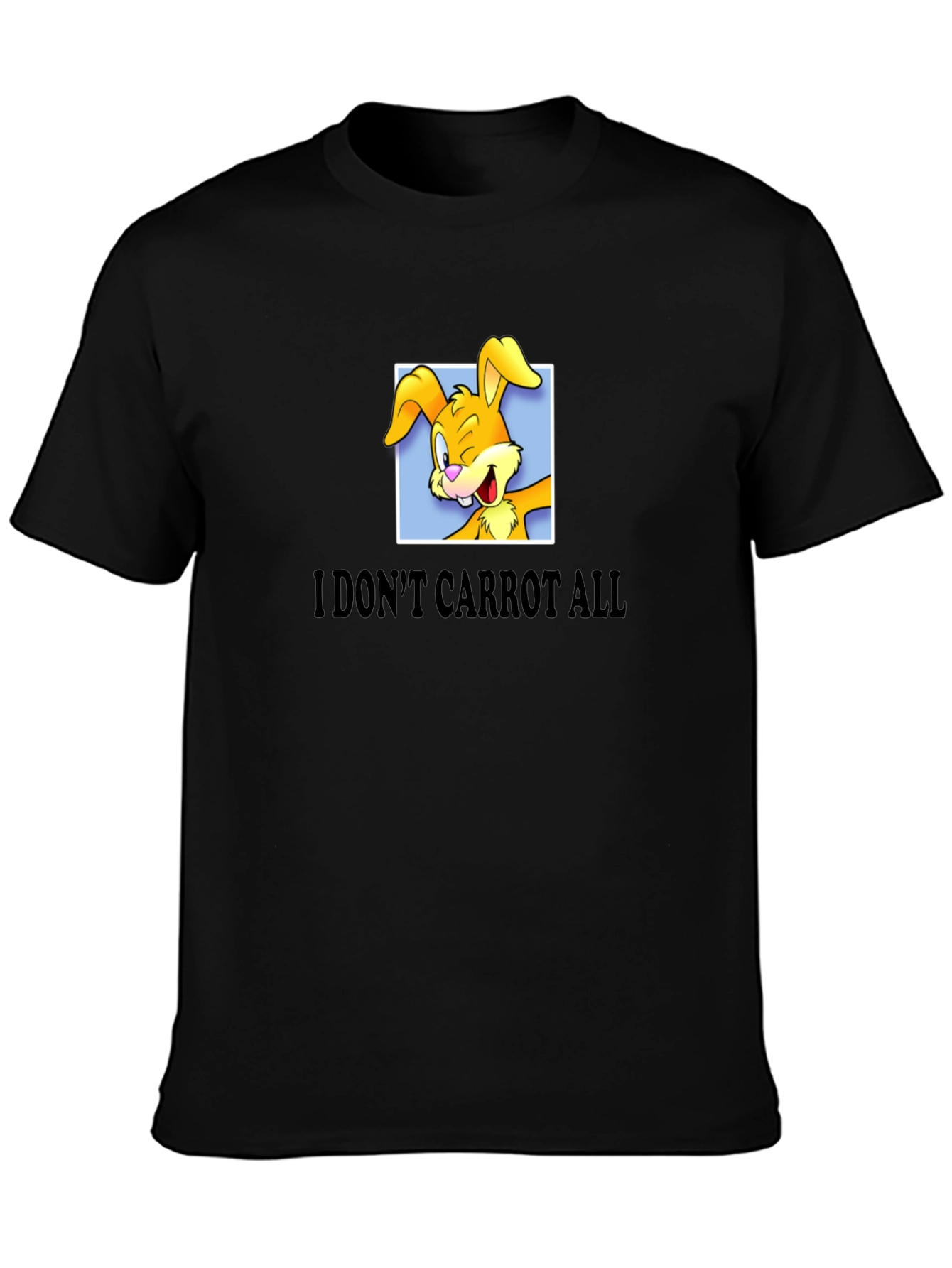 Black Funny Rabbit Graphic T-Shirt - I Don't Carrot All view 3