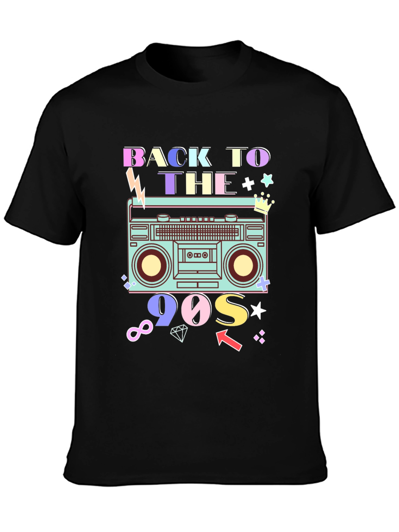 Black Back to the 90s Retro T-Shirt view 3