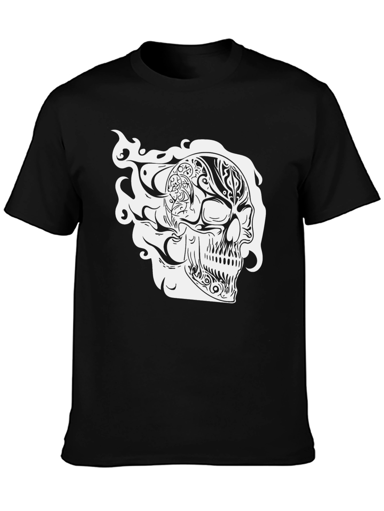 Black Skull Graphic Black T-Shirt view 3