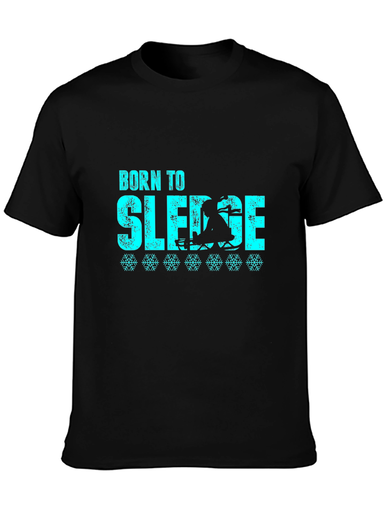 Black Born to Sledge T-Shirt - Winter Fun! view 3
